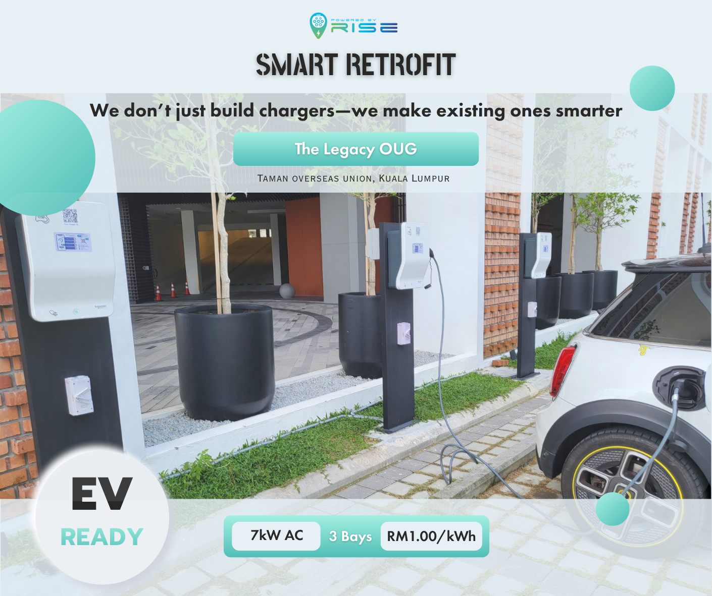 Powered by RISE EV charging station at The Legacy OUG