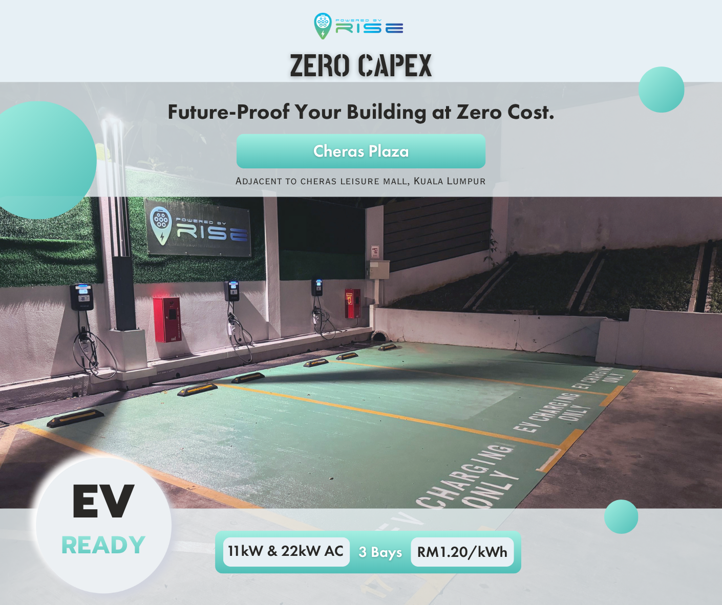 Powered by RISE EV charging station at Cheras Plaza