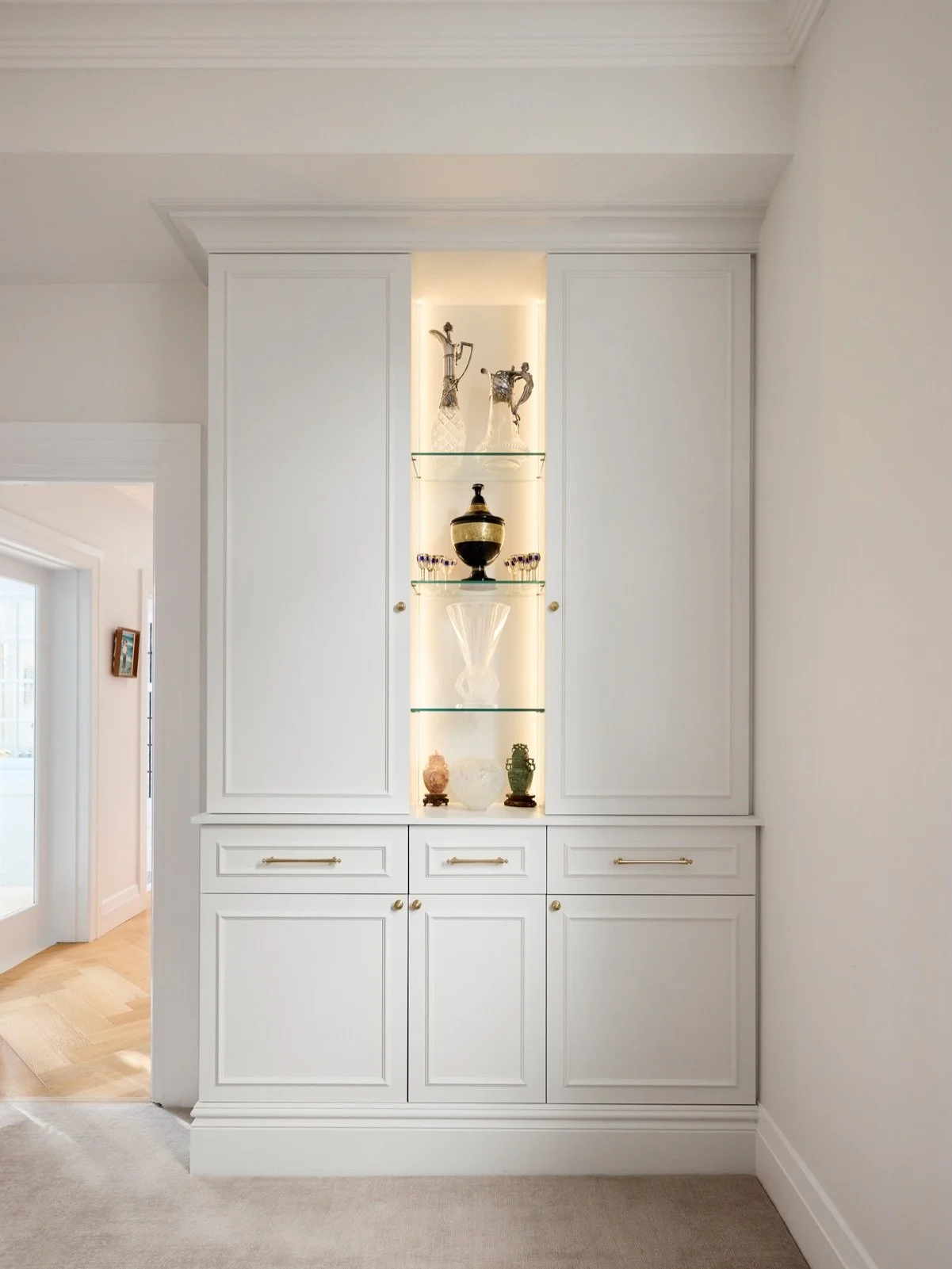 Bespoke Joinery Spotlight

Behind every beautiful piece of joinery is a story.

This wall unit was designed to the millimetre for a client&rsquo;s cherished collection of crystal and silverware &mdash; every piece measured, every space considered, so
