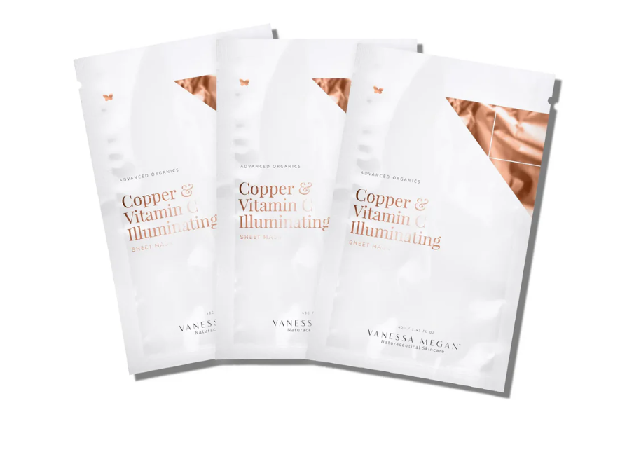 Copper & Vitamin C/ Illuminating Sheet Mask/ 3 Pack