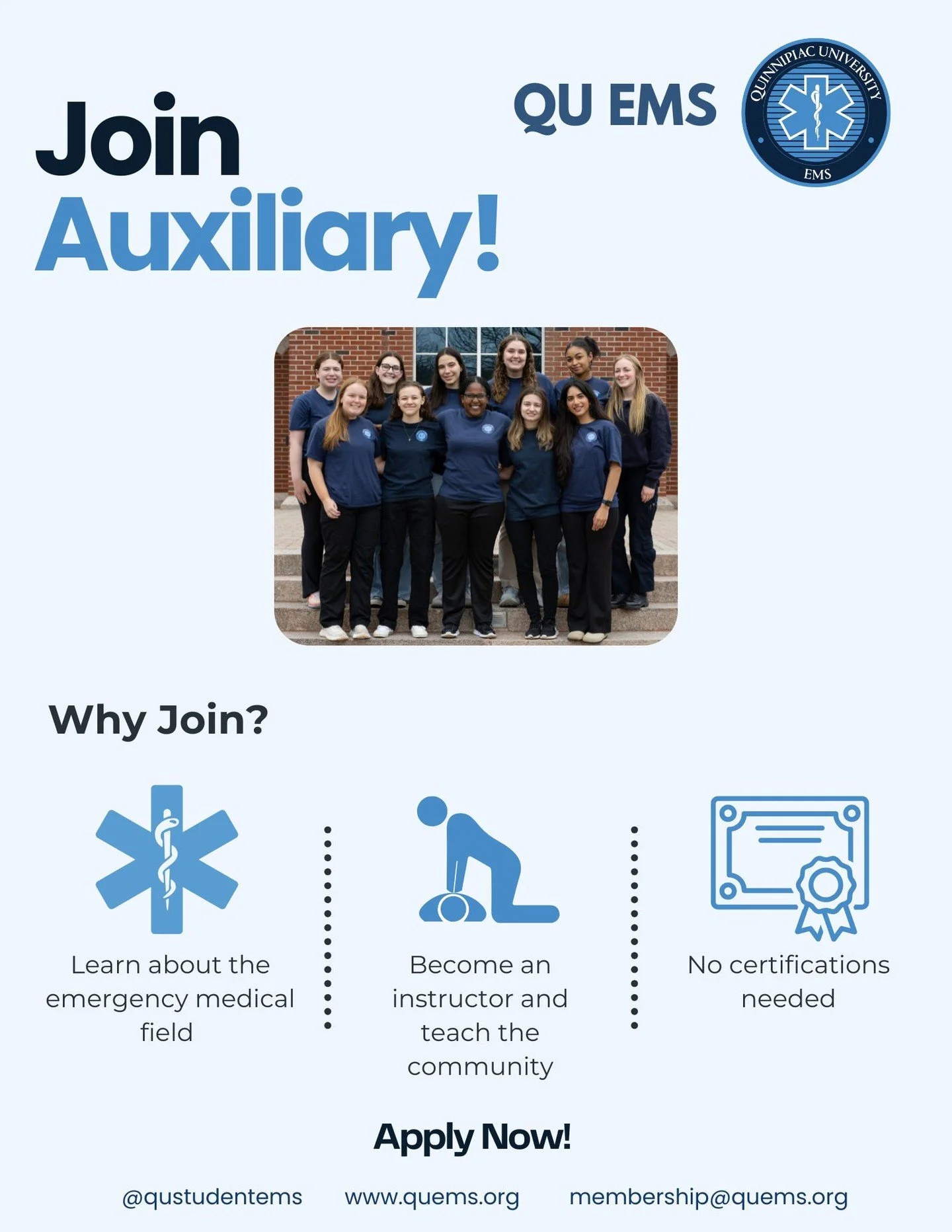 Reminder that the deadline to apply to the Auxiliary Division is January 1st! Apply using the link in our bio! 🚨