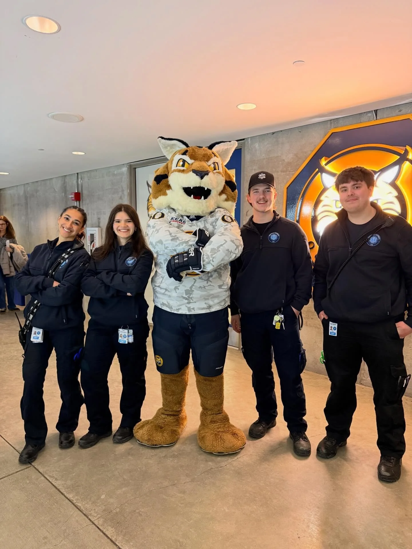 QUEMS showing up for the Yale game! #BeatYale #WhiteOut 💙💛🚑