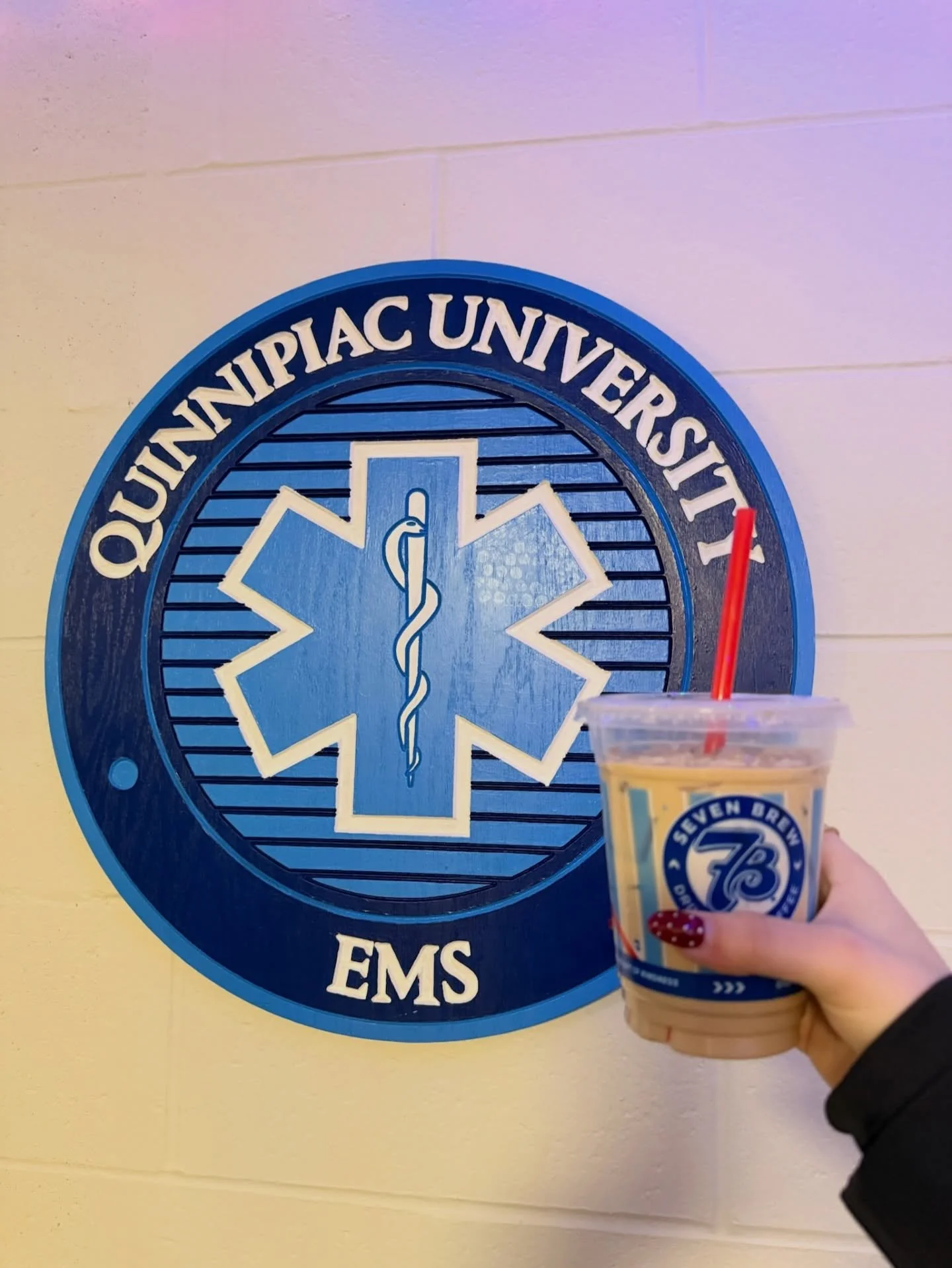 A huge thank you to @7brewcoffee North Haven for collaborating with QU EMS this past weekend! We know our members love some caffeine, and we are so thankful to partner with this amazing 7 Brew team :) 💕☕️💓