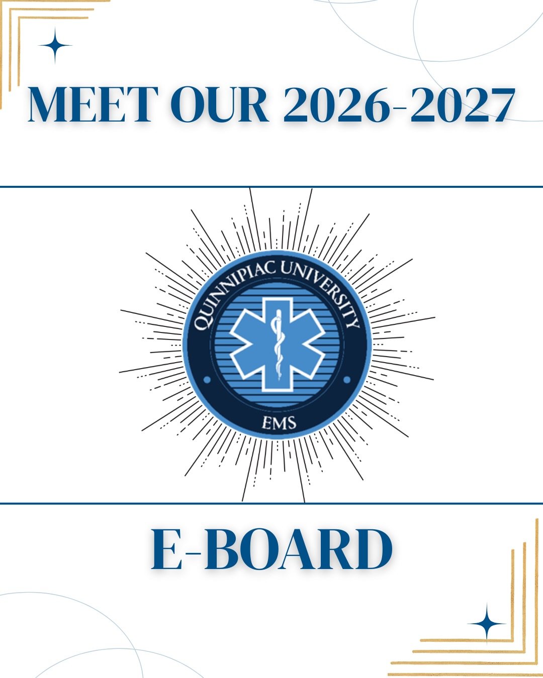 Introducing our 2026-2027 QU EMS Executive Board. Scroll through to learn a little about each member. We are beyond happy to see all they will accomplish over the next year!