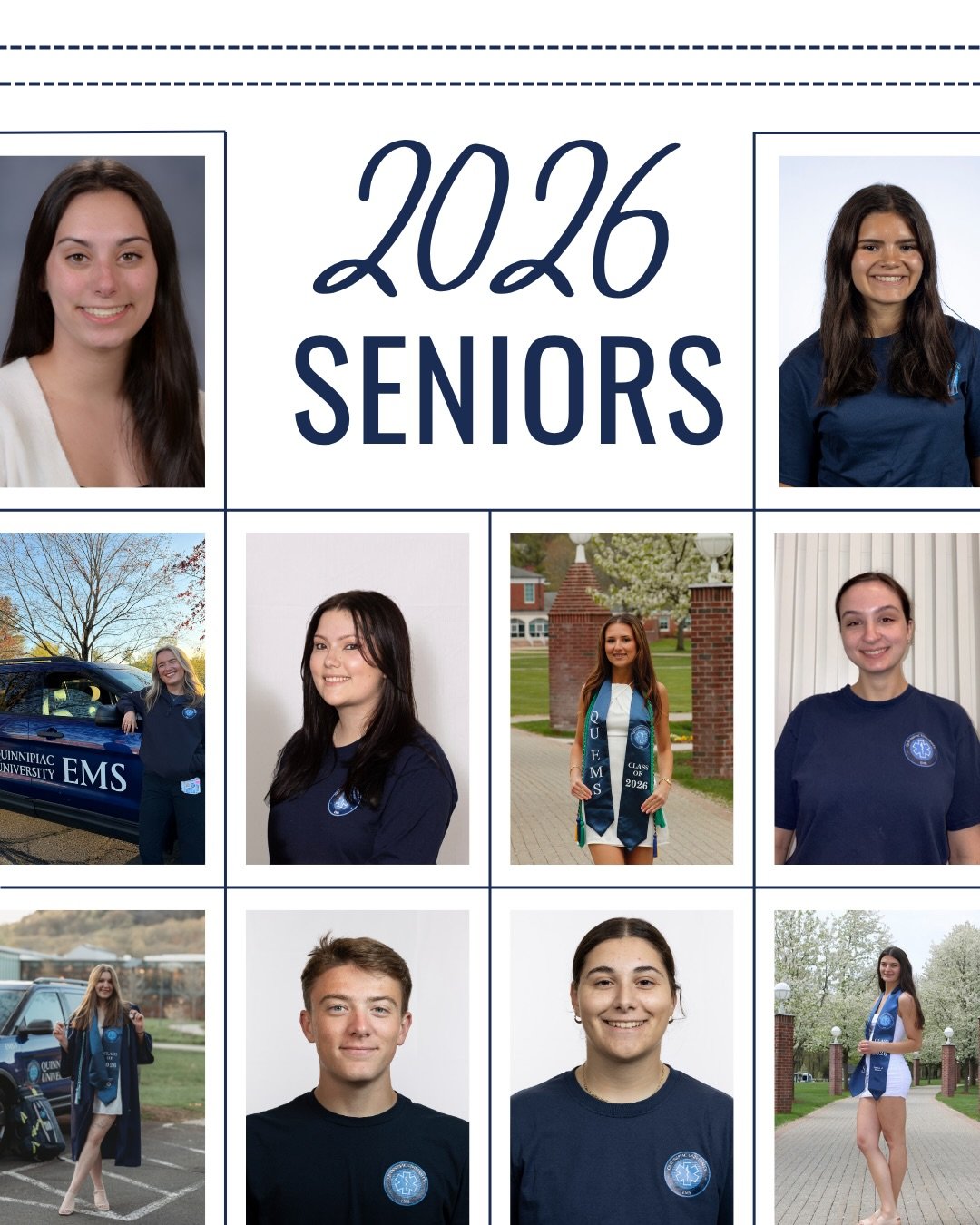 With all of the commencements this past weekend, we wanted to take a moment to highlight our wonderful seniors. Thank you for all your hard work, time, and effort you have put into this agency. QU EMS wishes you the absolute best on all your postgrad