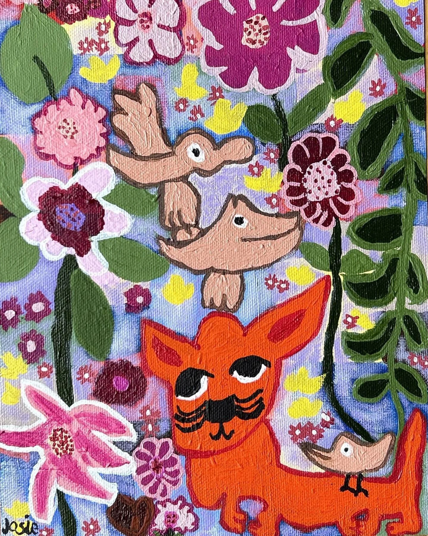 &lsquo;Cat Adventures II&rsquo;, 210mm x 297mm, acrylic on canvas.