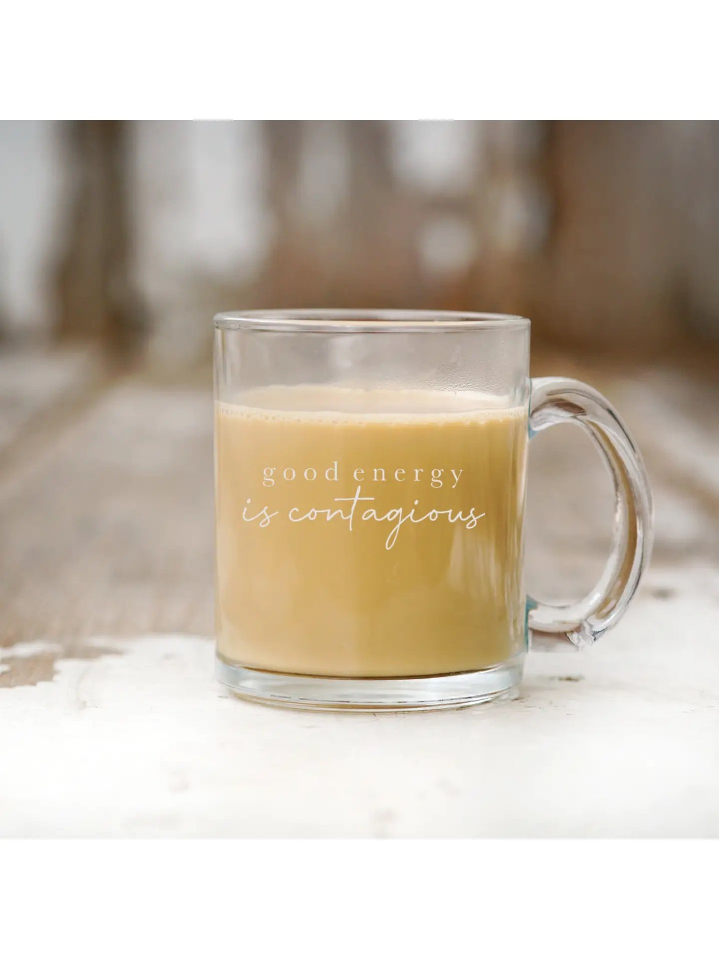"Good Energy Is Contagious" Glass Mug