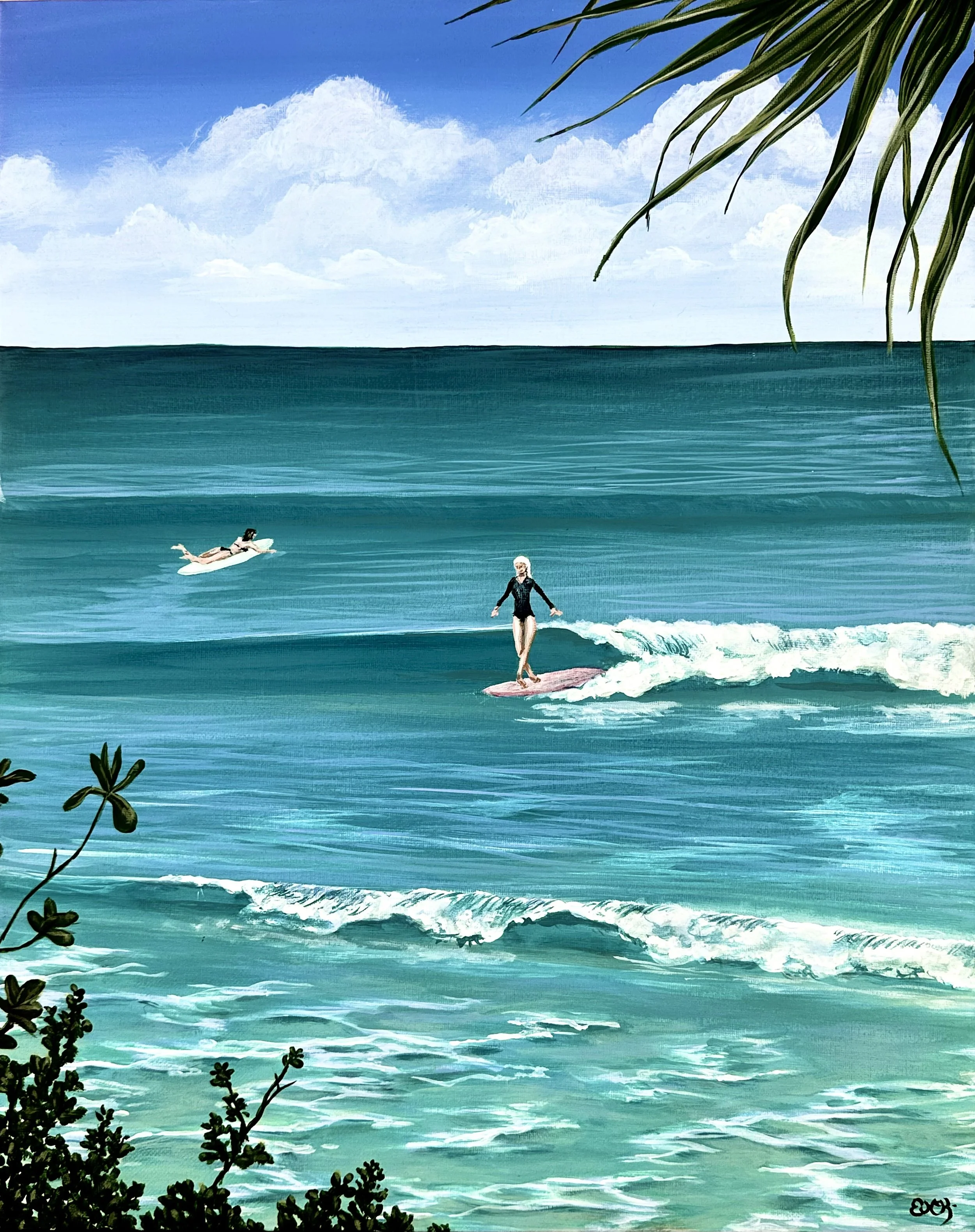 Surfer Girl Original Painting