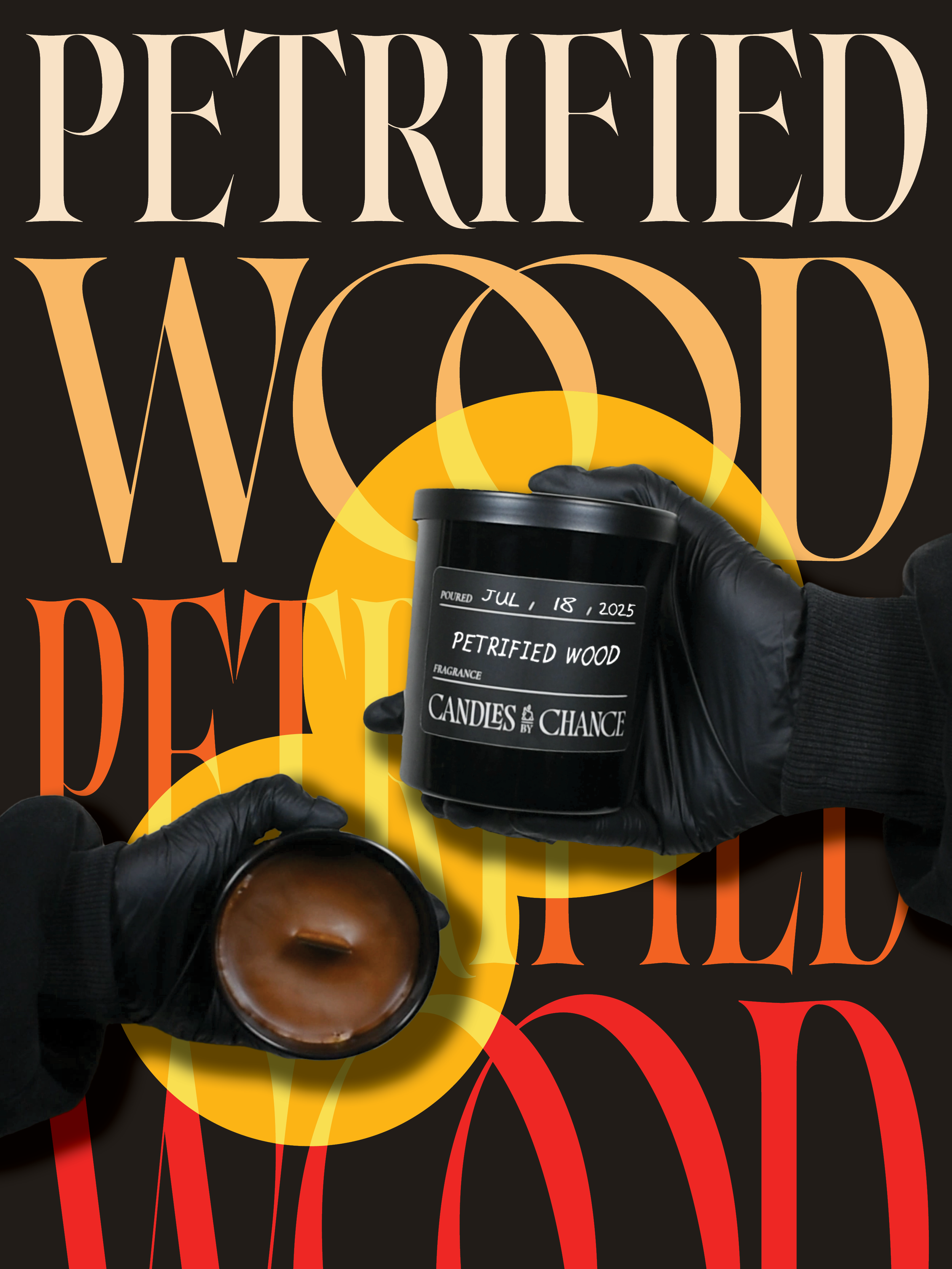 "PETRIFIED WOOD" Vegetable Wax Candle
