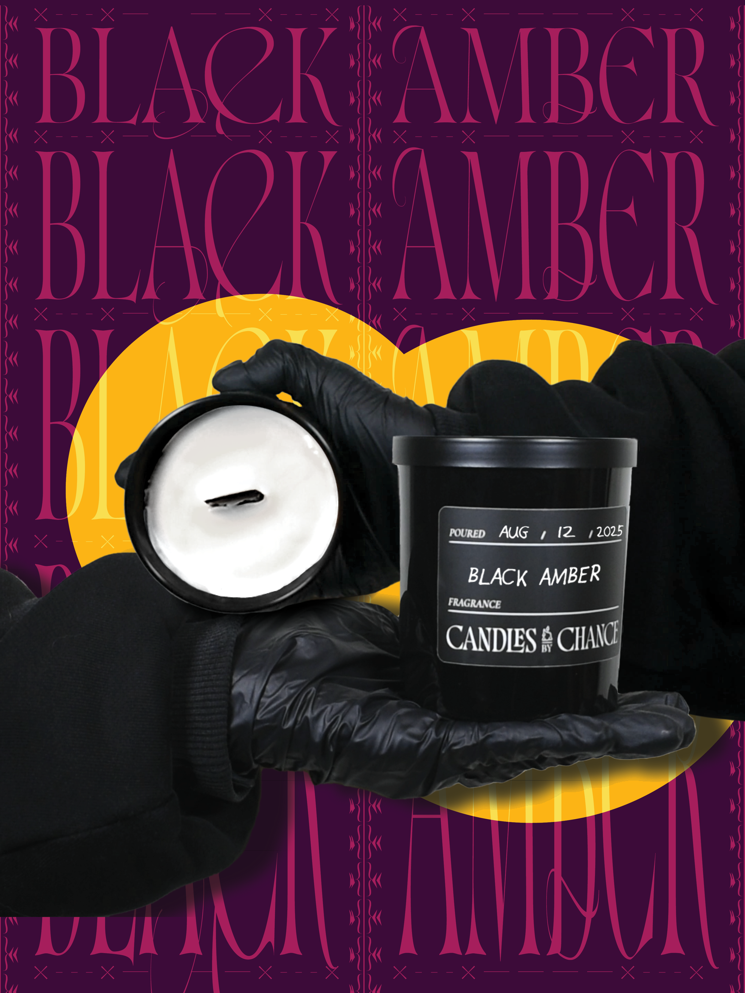"BLACK AMBER" Vegetable Wax Candle