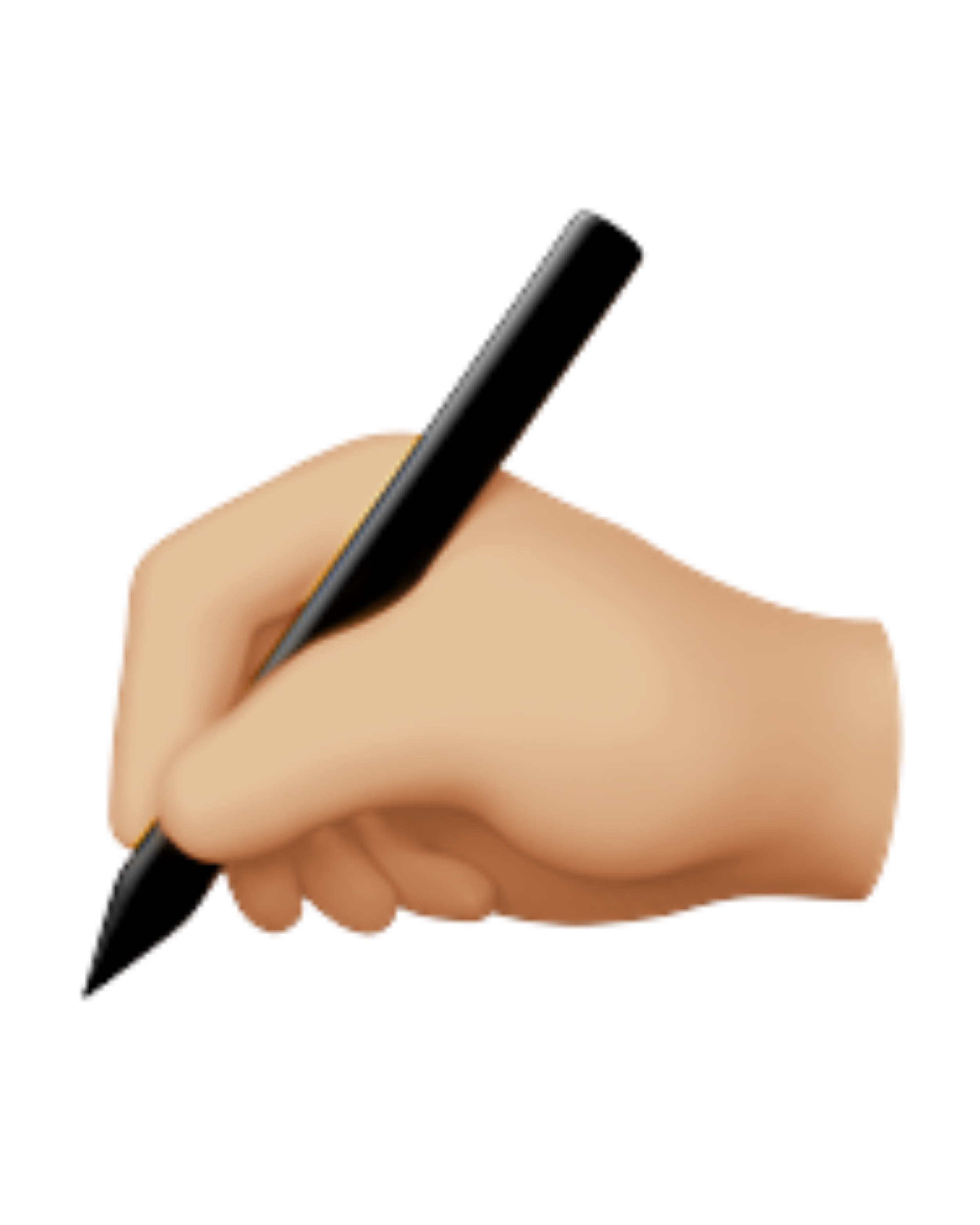 A close-up of a hand holding a black smartphone with a stylus, with a blurred background.