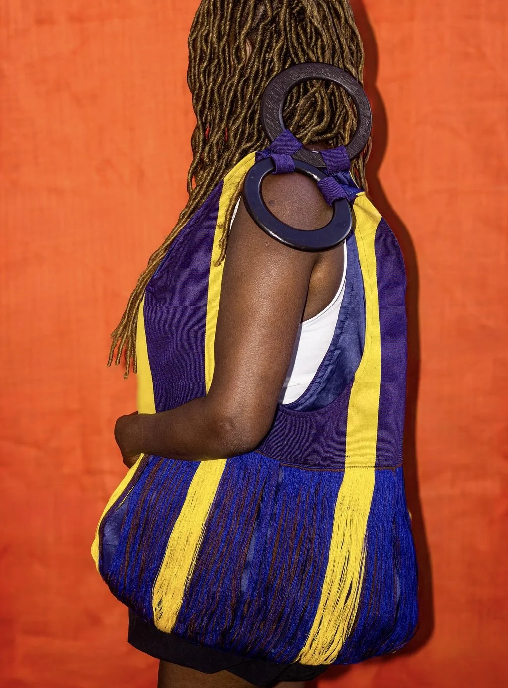 Blue Large Eth bag with handle