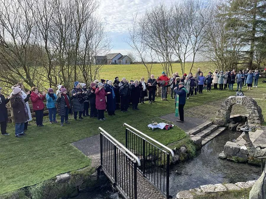 Image of a group at St Brigid's Well Mass