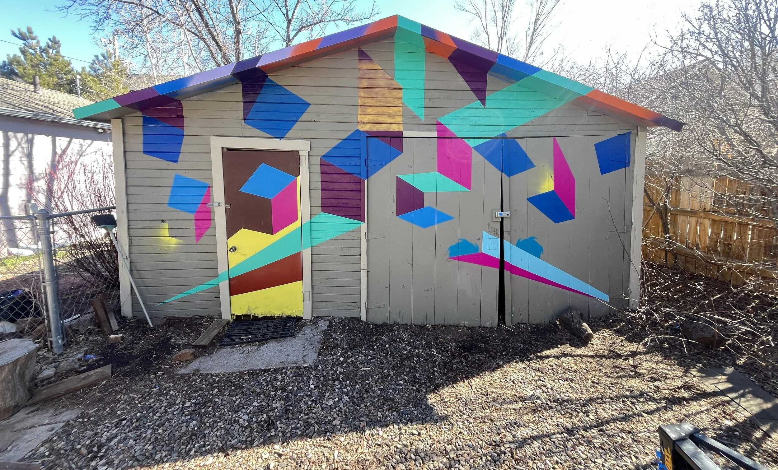 Arizona Colorful geometric mural,