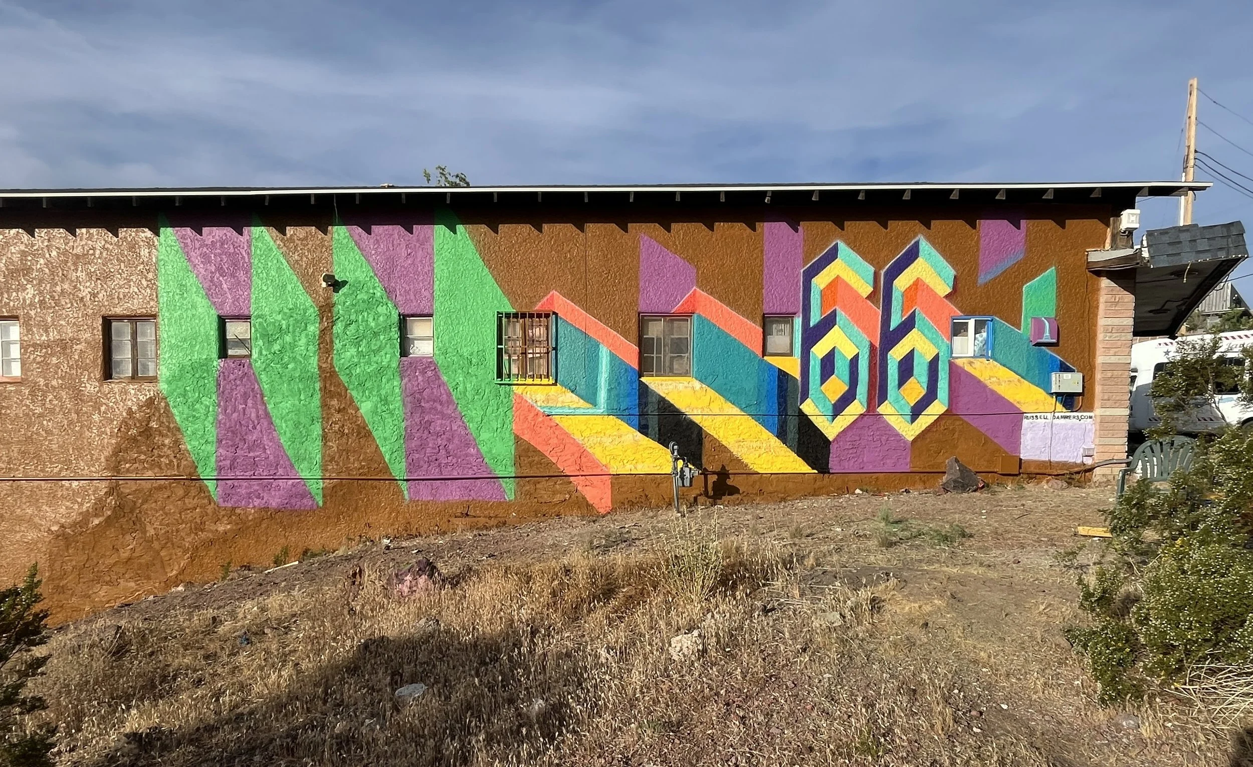 arizona muralist for hire, Route 66 muralist, motel mural