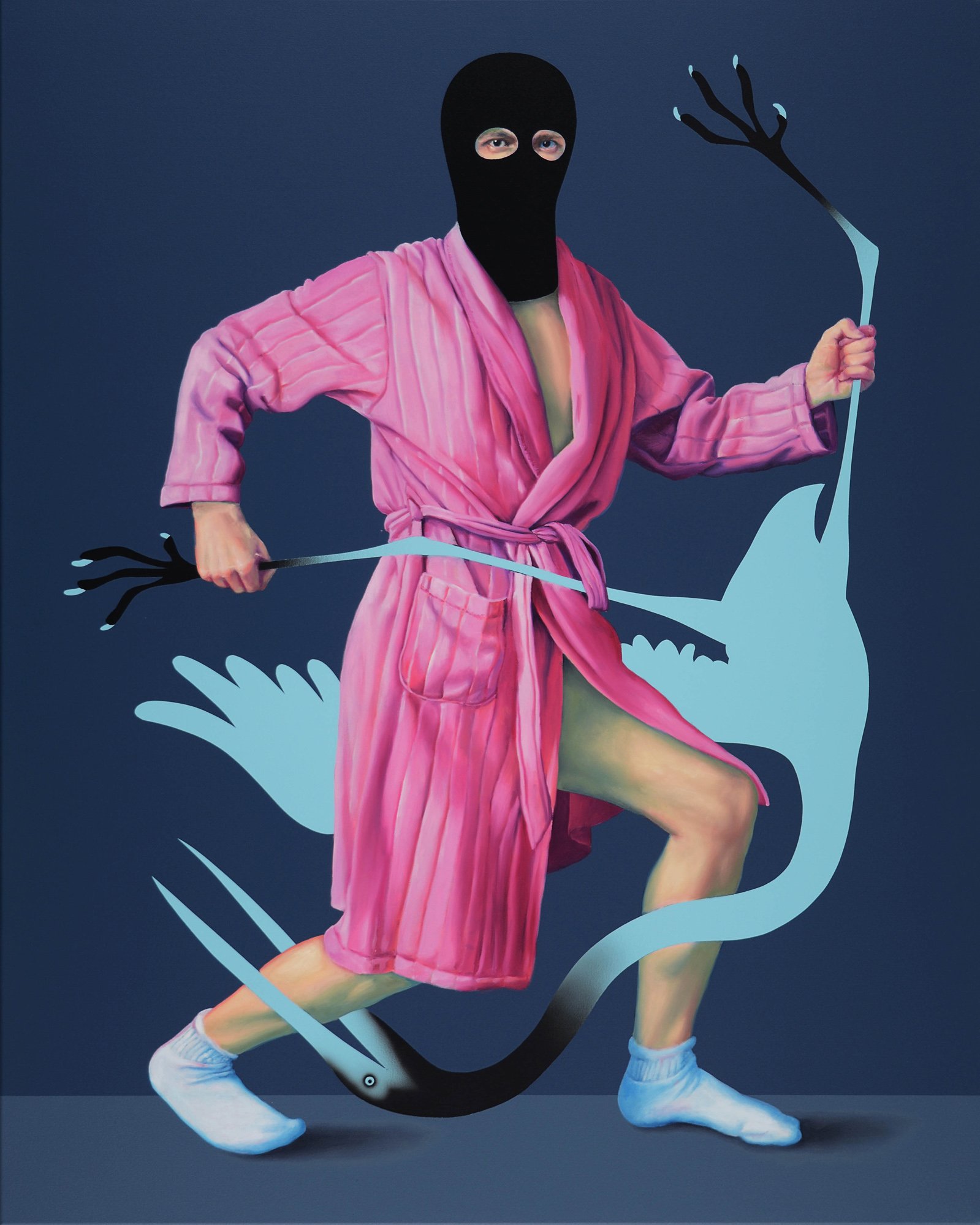 'Acting Out' 100x80cm, oil and acrylic on canvas
