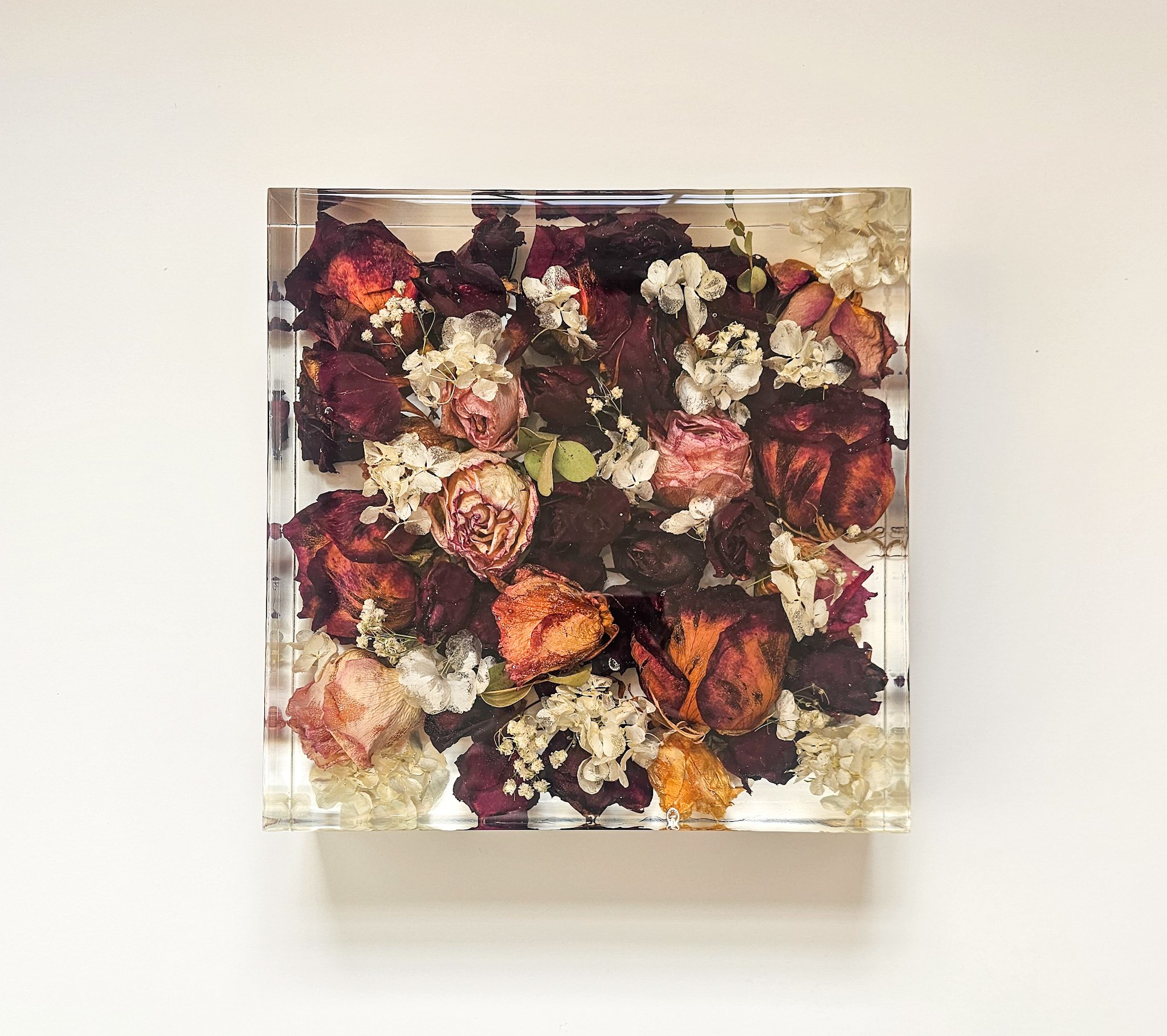 Air dried resin cast wedding bouquet preservation