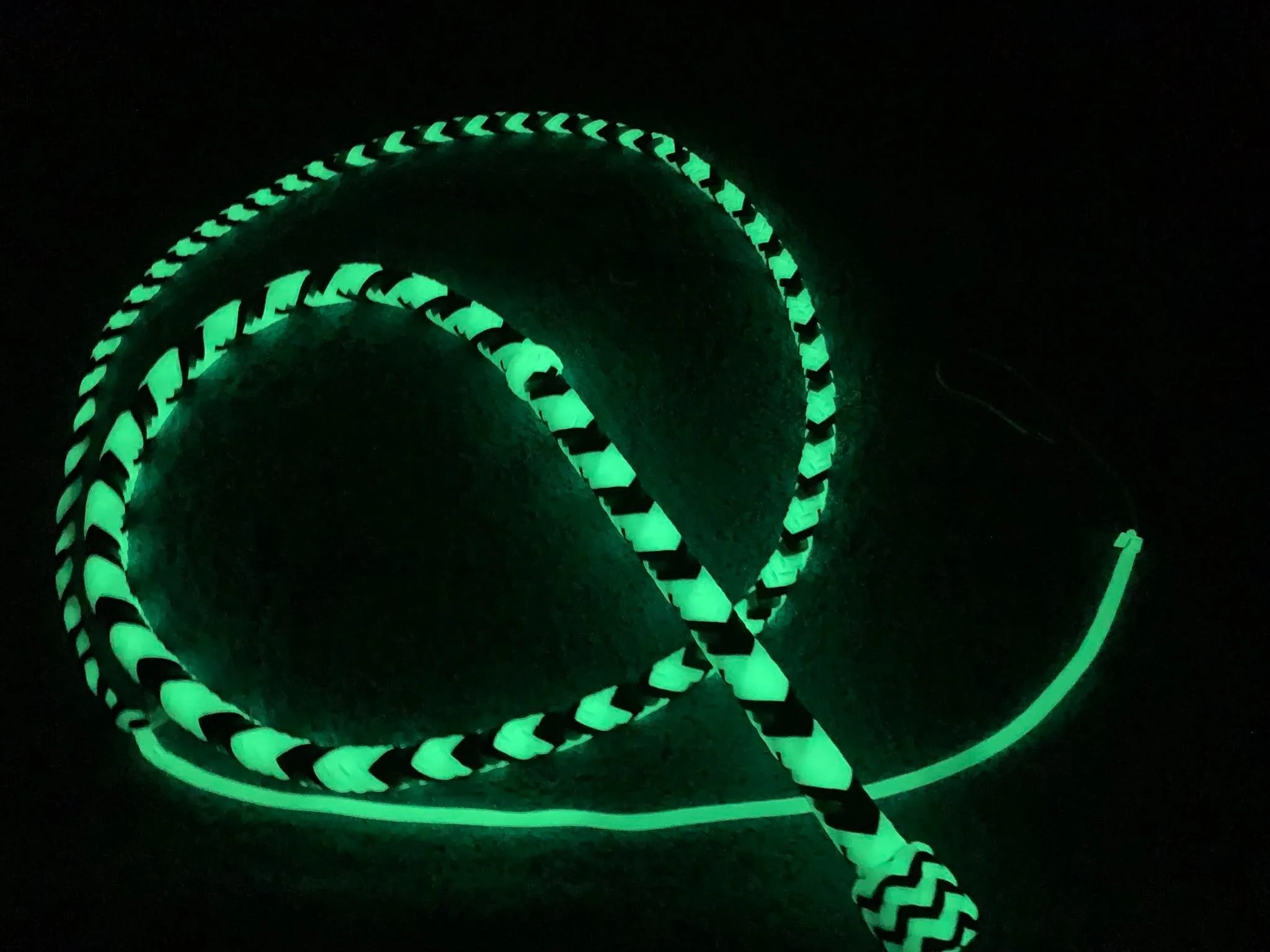 Glow-in-the-dark nylon whip
