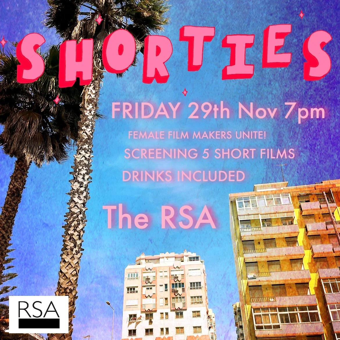 💓NOVEMBER SHORTIES 💓 

We&rsquo;ve got 5 amazing short films for you, all different genres and themes, each ticket includes a welcome drink in the very fancy NEW bar at The RSA. Plus we&rsquo;ve got some goodies to give away and GREAT networking op