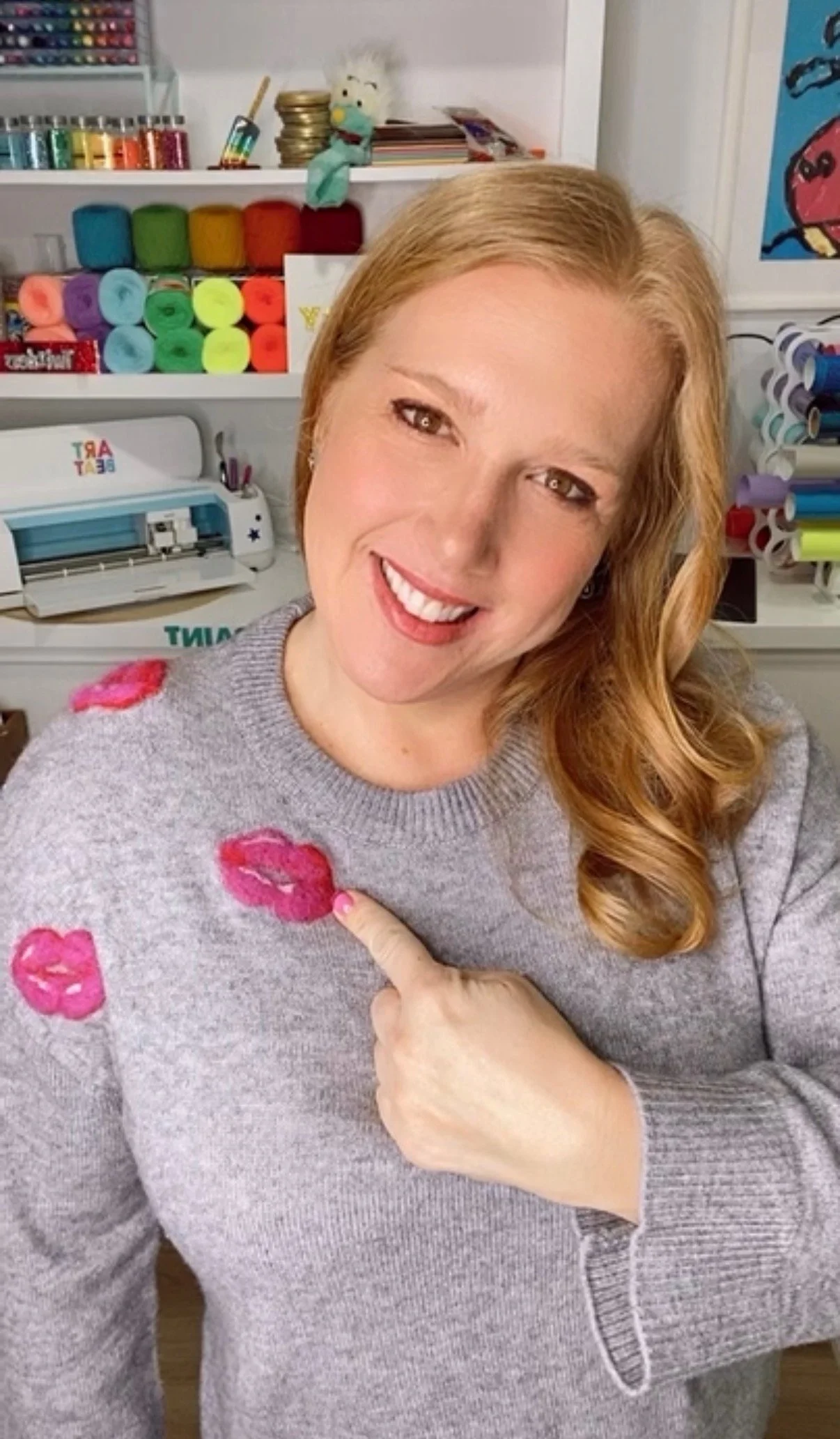 How to Needle Felt Lips Onto a Sweater: DIY Valentine's Day Sweater Tutorial