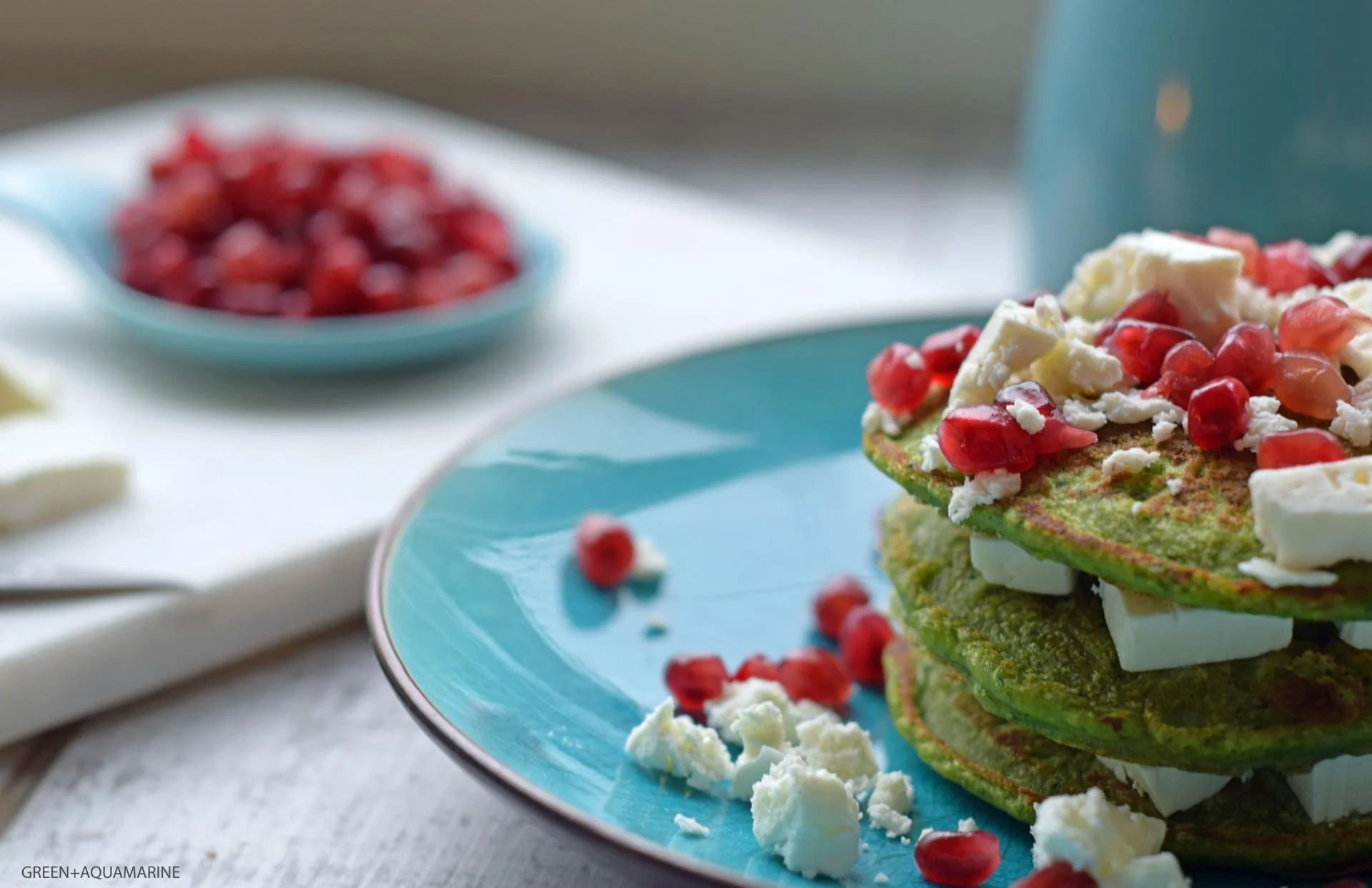 Spinach and Pea Pancakes with Feta