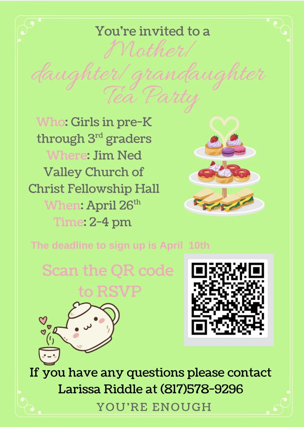 Mother/Daughter/Granddaughter Tea Party