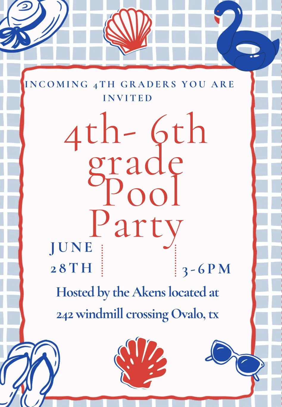 4th - 6th Grade Pool Party