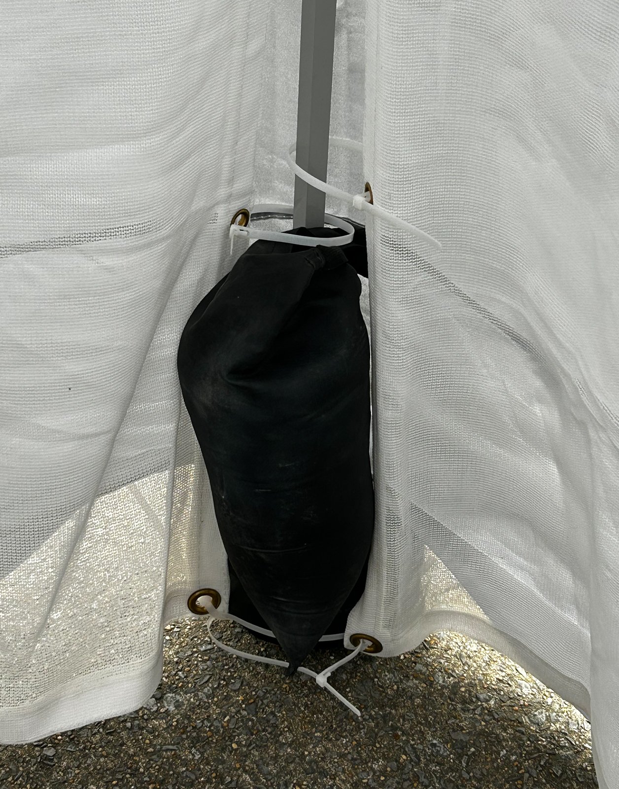 Weights for pop-up booth to display at Magic City Art Connection