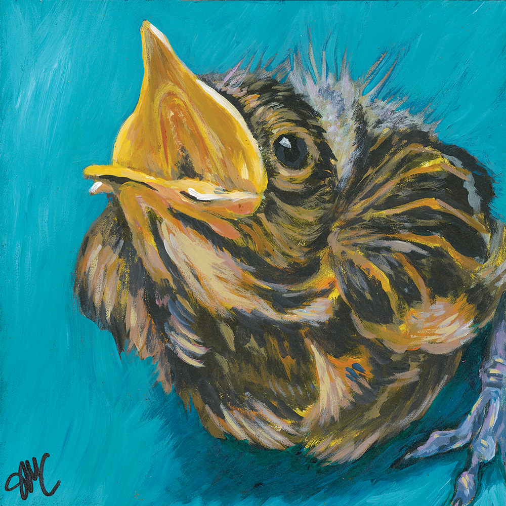 Feed Me - Acrylic on Board   -   8” x 8”