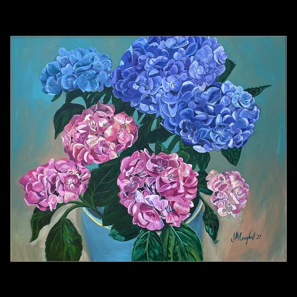 Isla's Hydrangeas - 24” x 18”