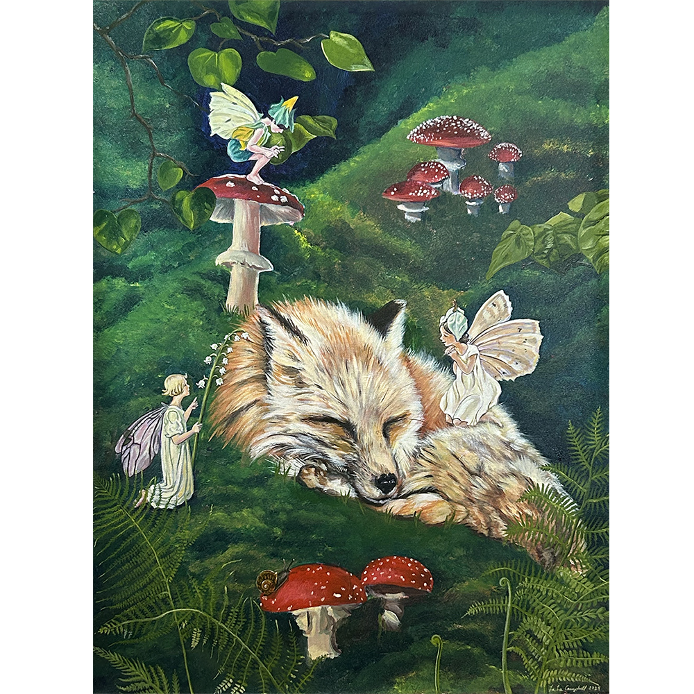 Lily's Woodland - Acrylic on Canvas   -  24” x 36”