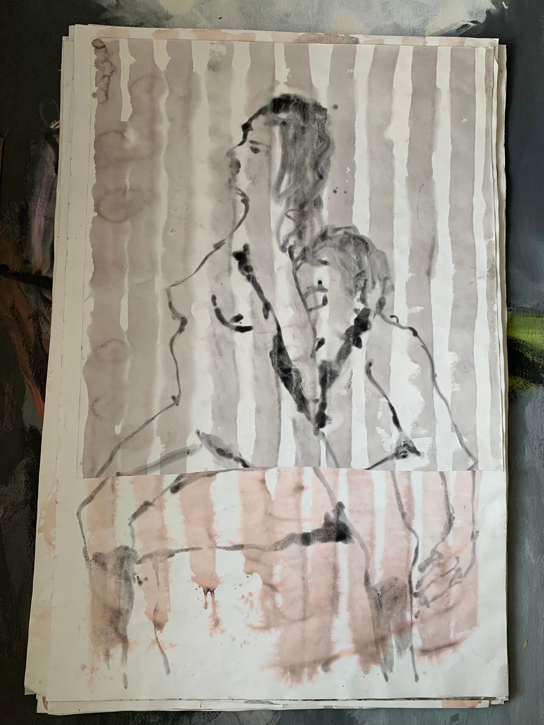 'Untitled', 2014,
Aquarelle on Paper,
150 x 100 cm (59.06 x 39.37 in)