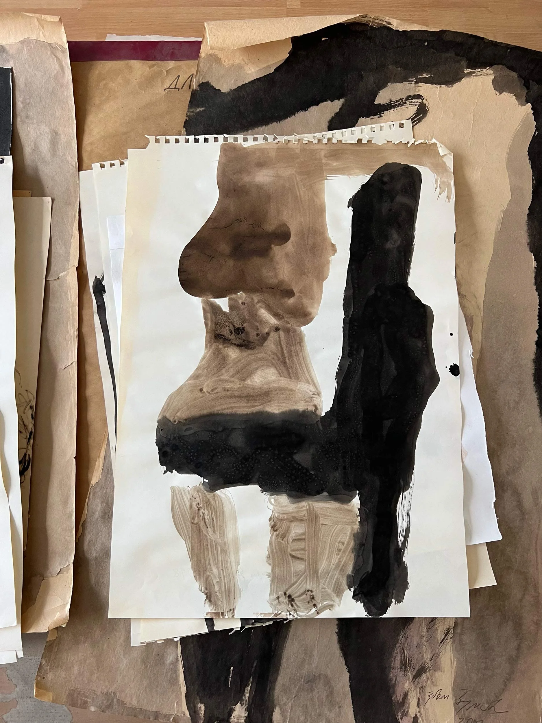 'Untitled', 2018,
Aquarelle and Ink on Paper,
60 x 50 cm (23.62 x 19.69 in)