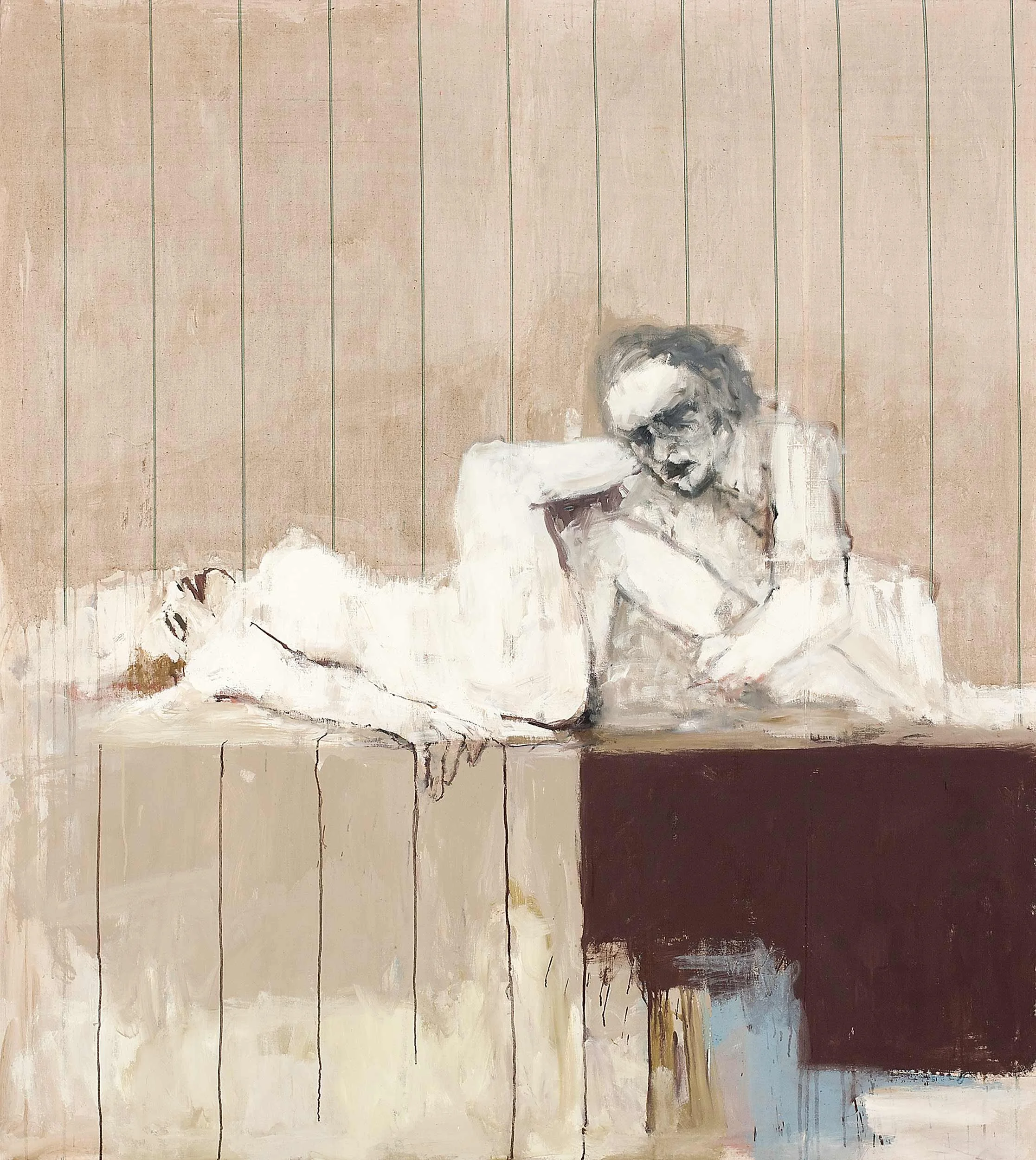 'Stable-man's Mistress', 2013,
Acrylic and Pigment on Textured Fabric,
190 x 180 cm (74.80 x 70.87 in)