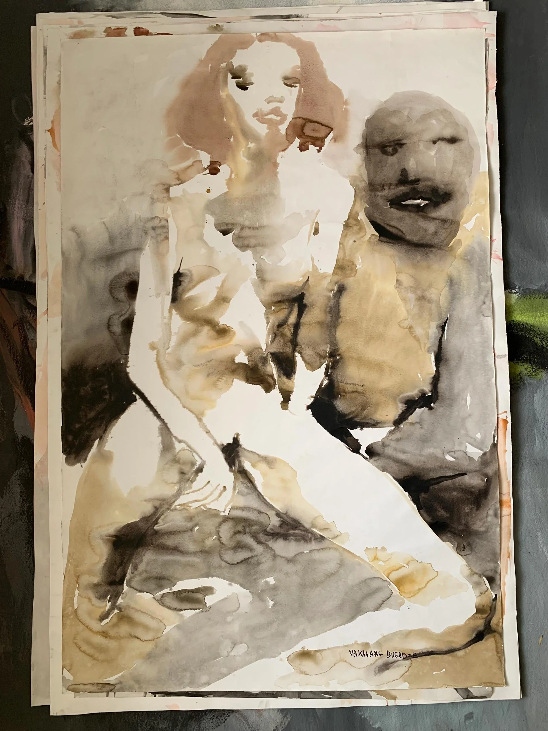 'Untitled', 2011,
Aquarelle on Paper,
150 x 100 cm (59.06 x 39.37 in)