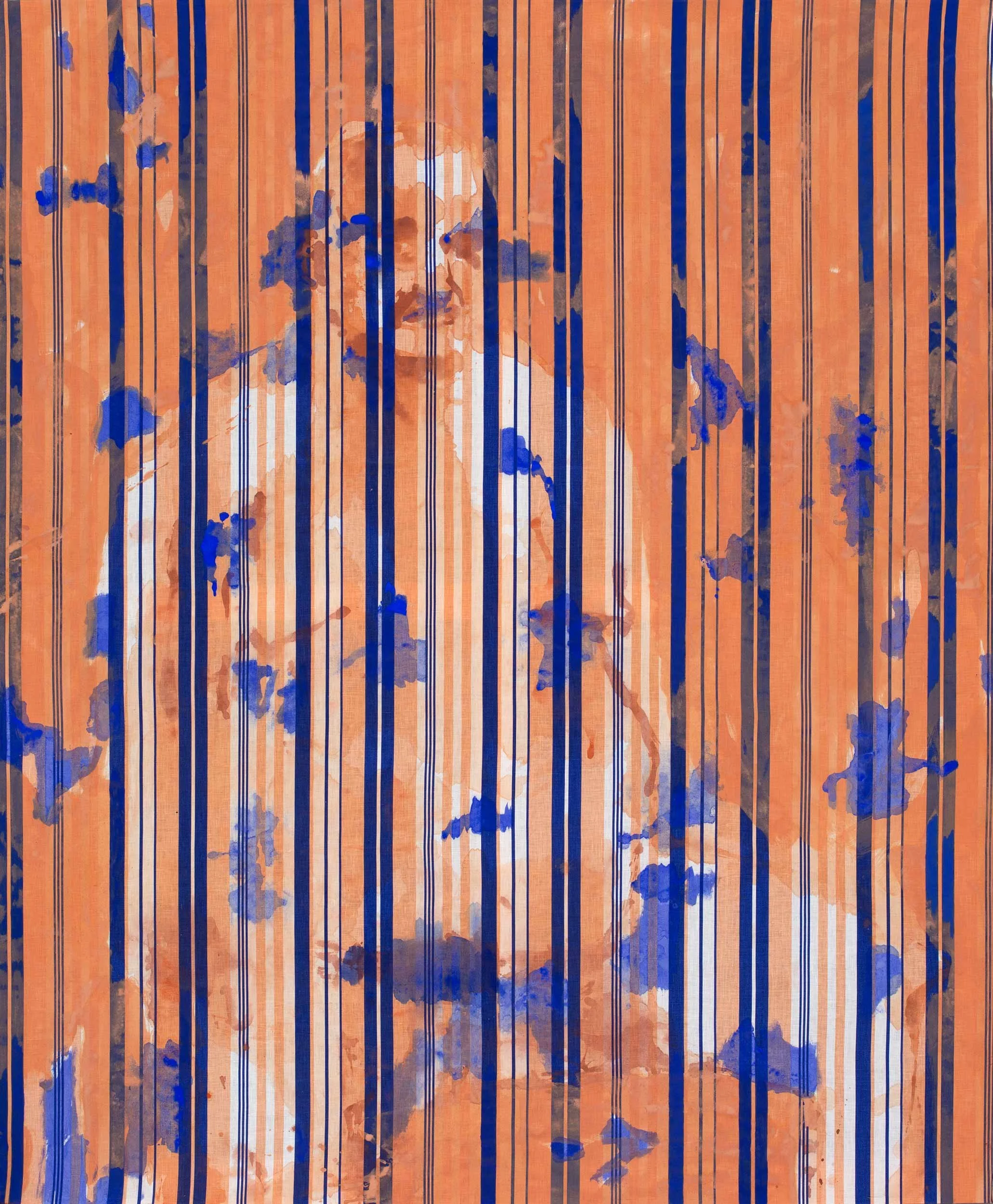 'Untitled', 2018, 
Acrylic on Textured Fabric,
163 x 133 cm (64.17 x 52.36 in)