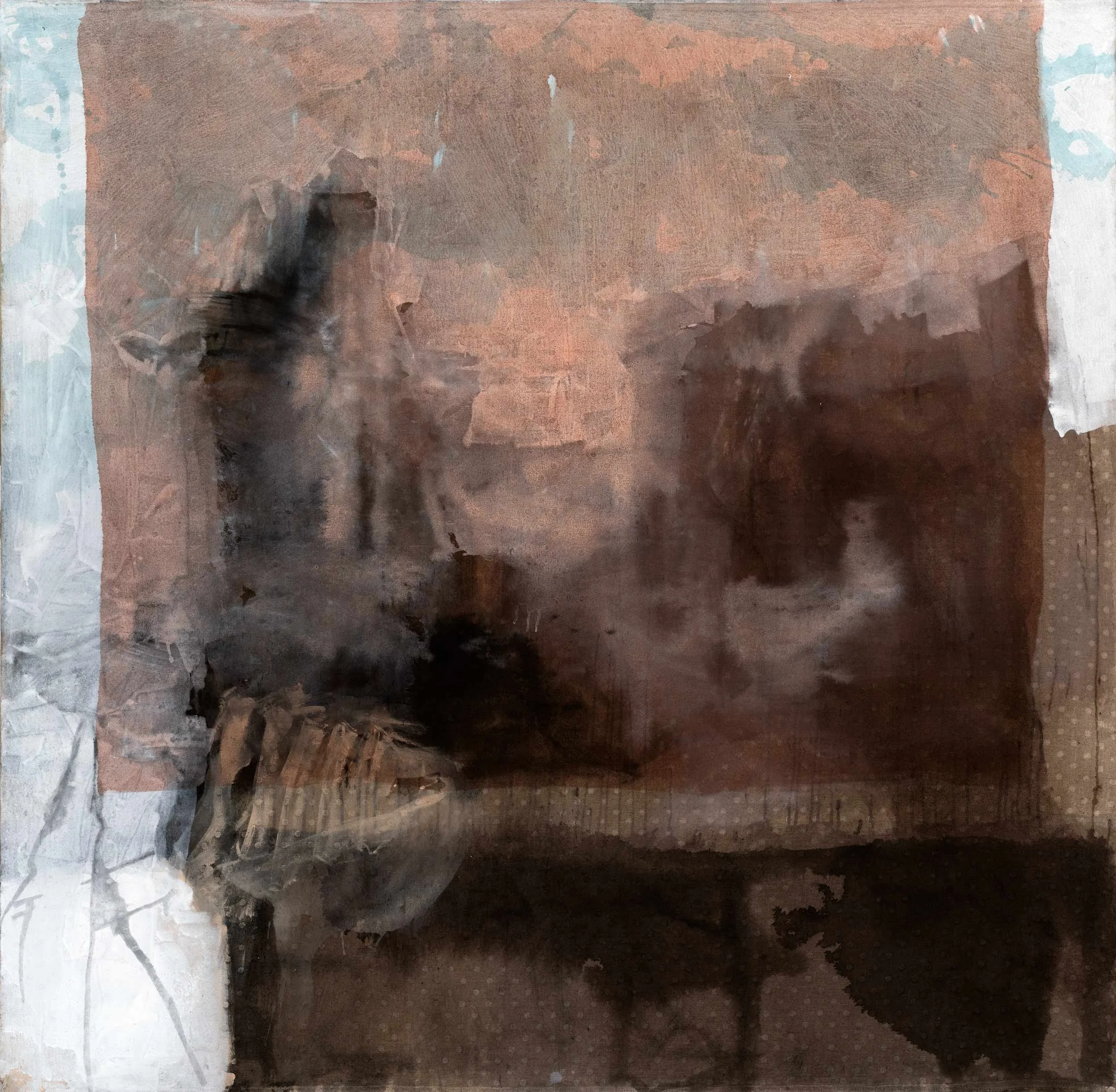 'Tourist's Photo', 2014,
Aquarelle, Pigment and Oil on Textured Fabric, 
200 x 200 cm (78.74 x 78.74 in)