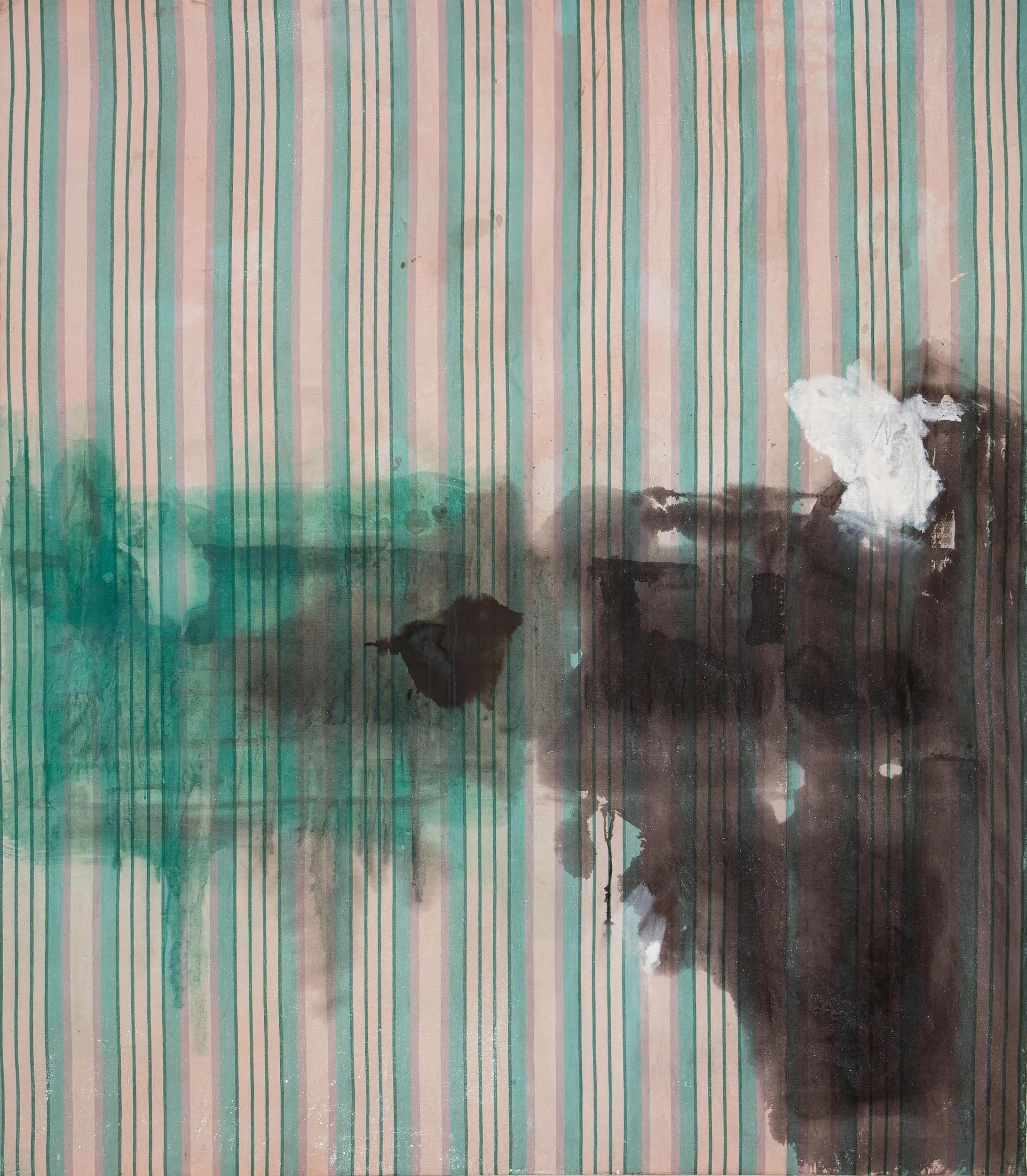 'House', 2014, 
Watercolor and Oil on Textured Fabric, 
200 x 176 cm (78.74 x 69.29 in)