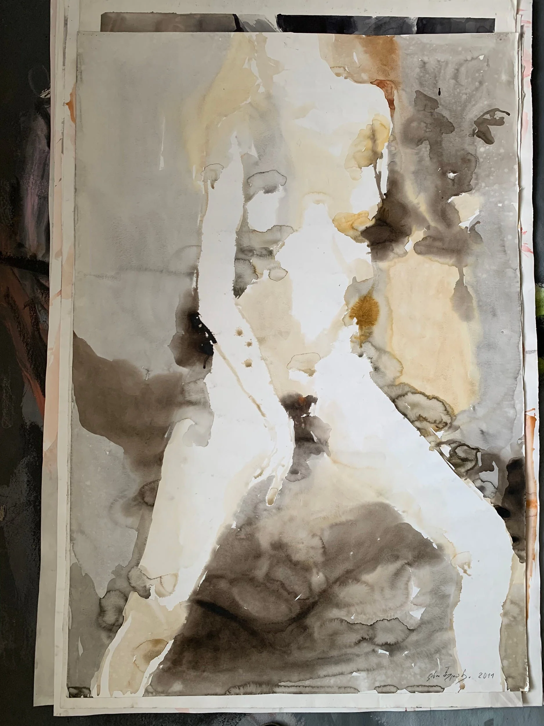 'Untitled', 2011,
Aquarelle on Paper,
150 x 100 cm (59.06 x 39.37 in)