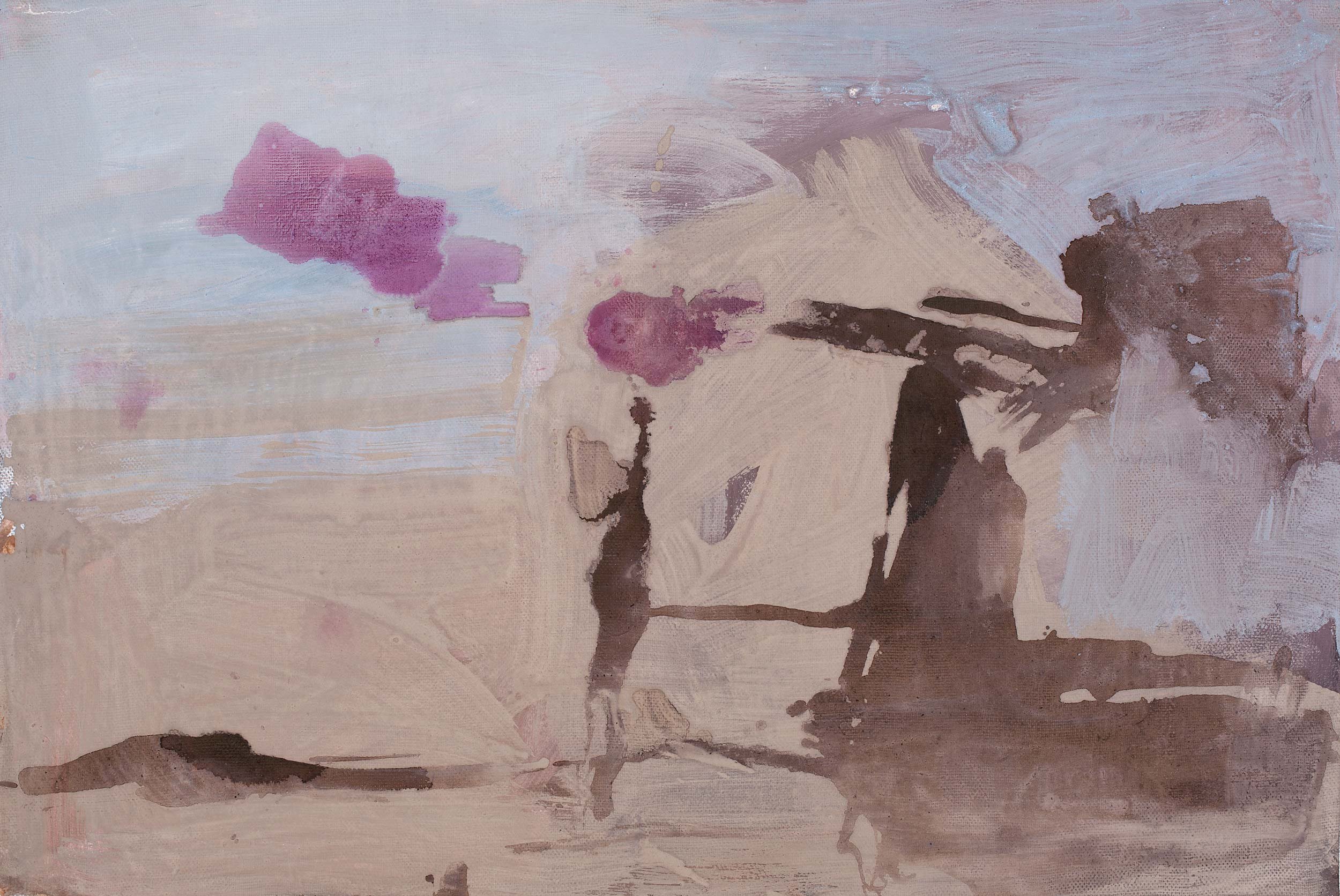 "Sand Castle", 2016, 
Watercolor on Canvas
60 x 90 cm (23.62 x 35.43 in)