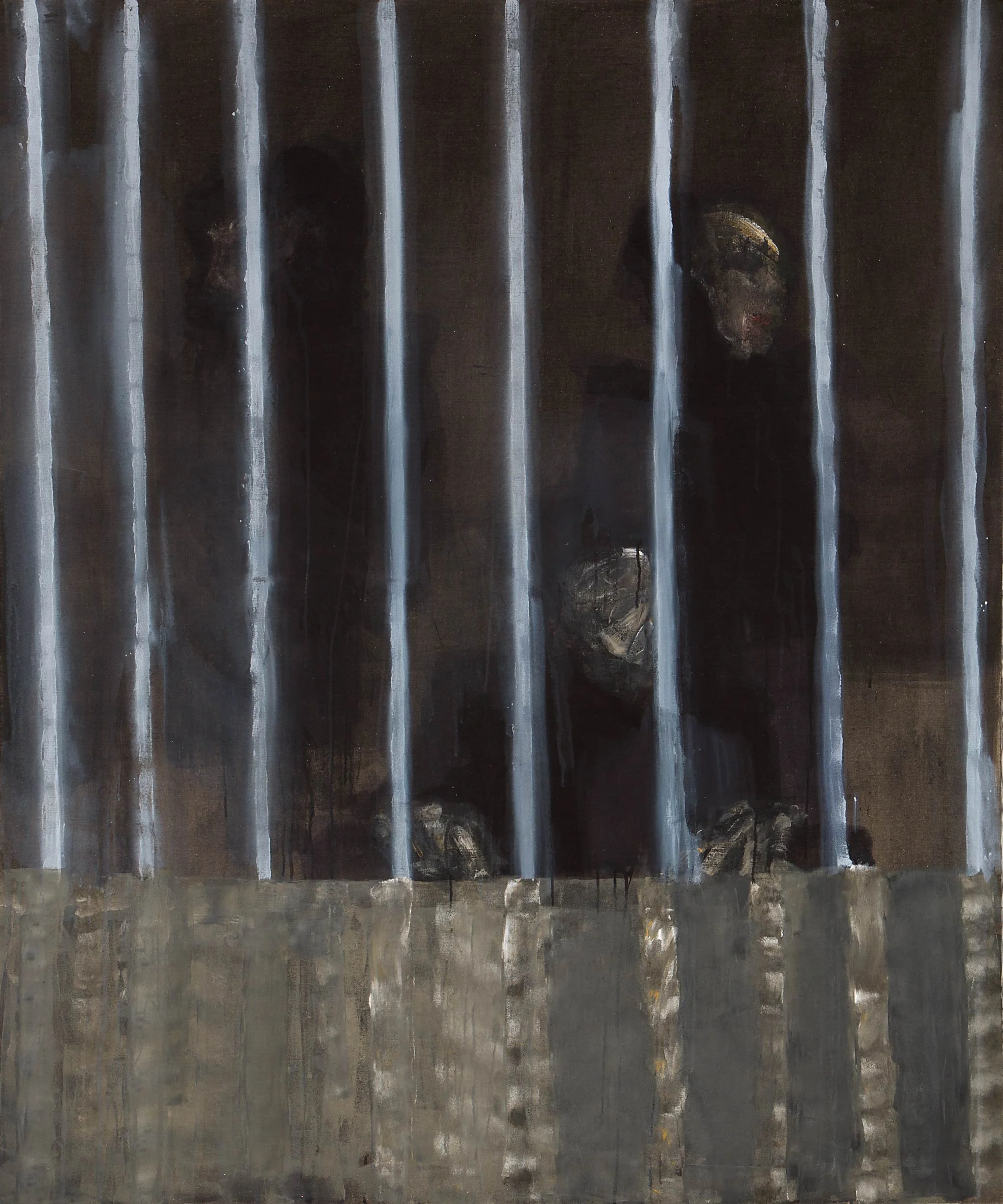 'Three', 2014,
Aquarelle and Acrylic on Canvas, 
180 x 150 cm (70.87 x 59.06 in)