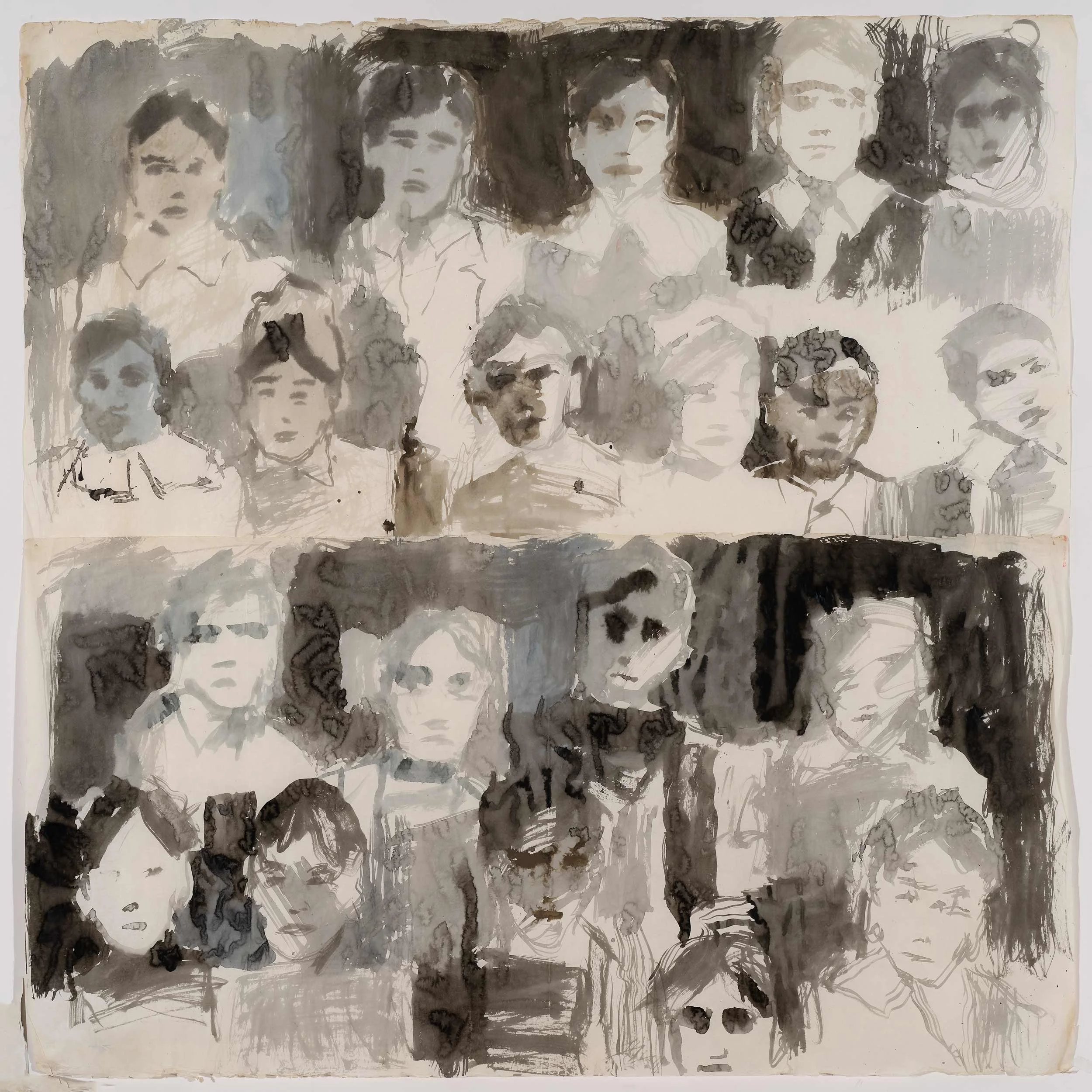 'Untitled', 2023, 
Aquarelle and ink on Japanese Paper, 
90 x 150 cm (35.43 x 59.06 in)