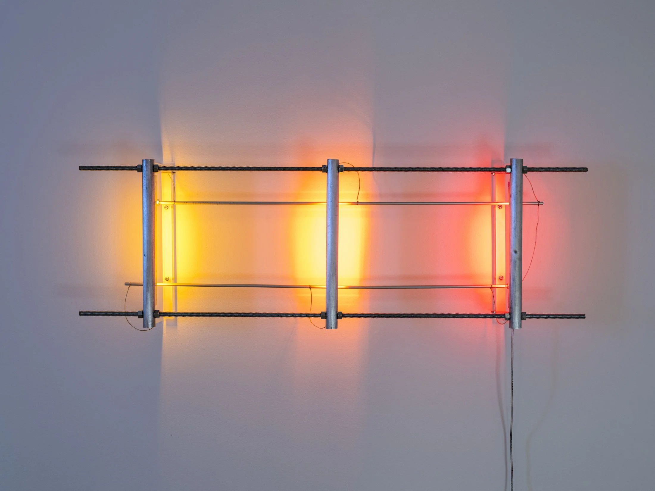 	
Art installation with illuminated glass sculptures and neon lights by artist Lizzie Wright in 2023 at the Catskill Art Space in Livingston Manor, NY.