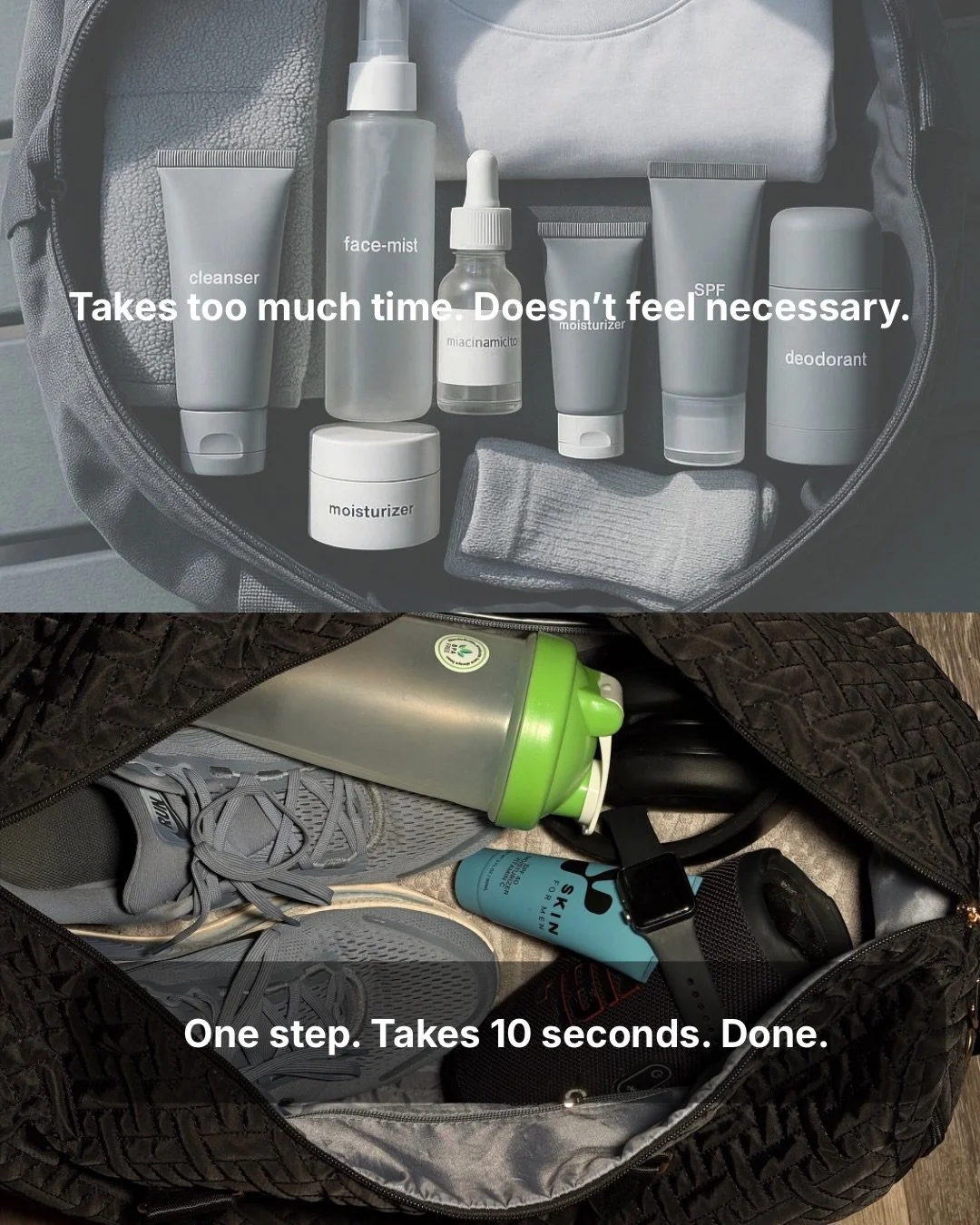 Excuses removed. 
Skincare, now simplified.