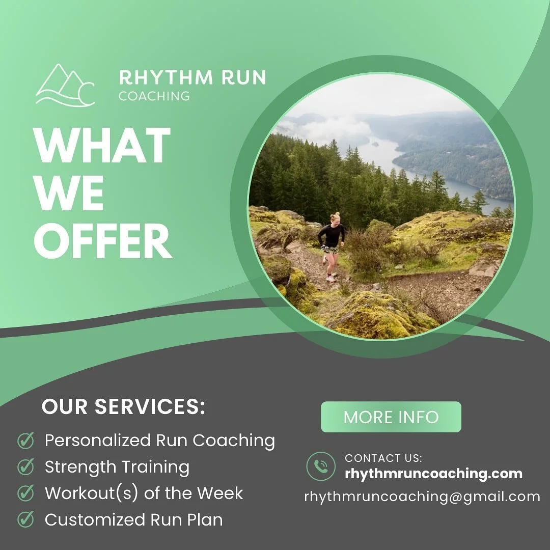 ✨ Our Services ✨ 

Rhythm Run Coaching offers 5 different service options to create a wide variety of running and strength programs to suit your needs! Swipe to read a little bit about each program and head to the &ldquo;services&rdquo; link in bio t