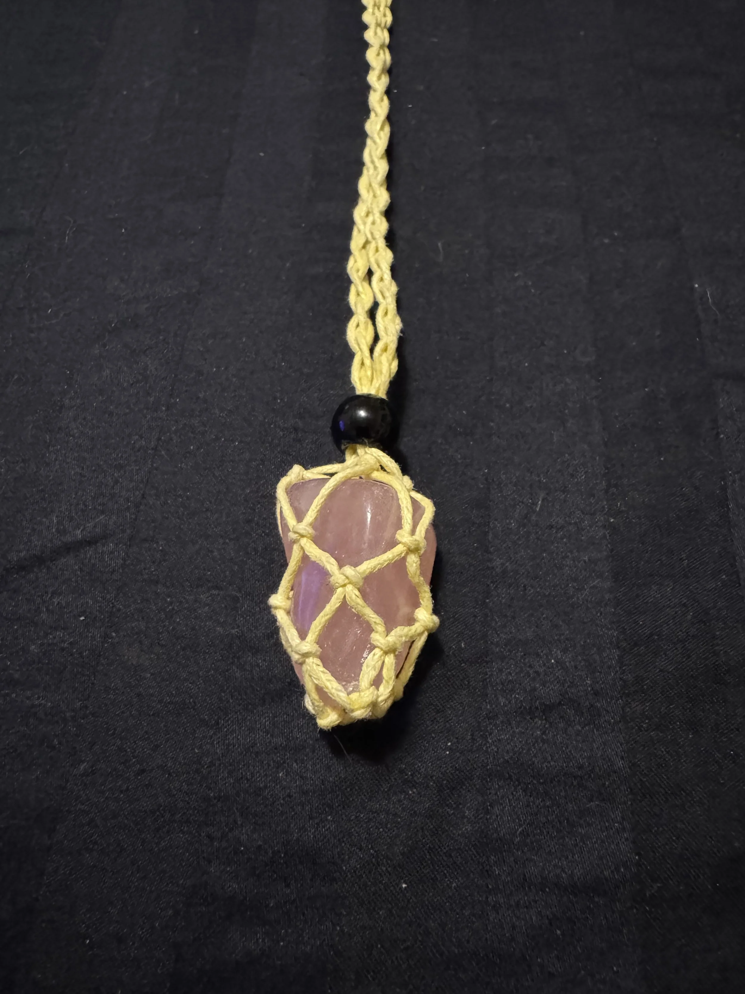 Rose Quartz Basket Necklace