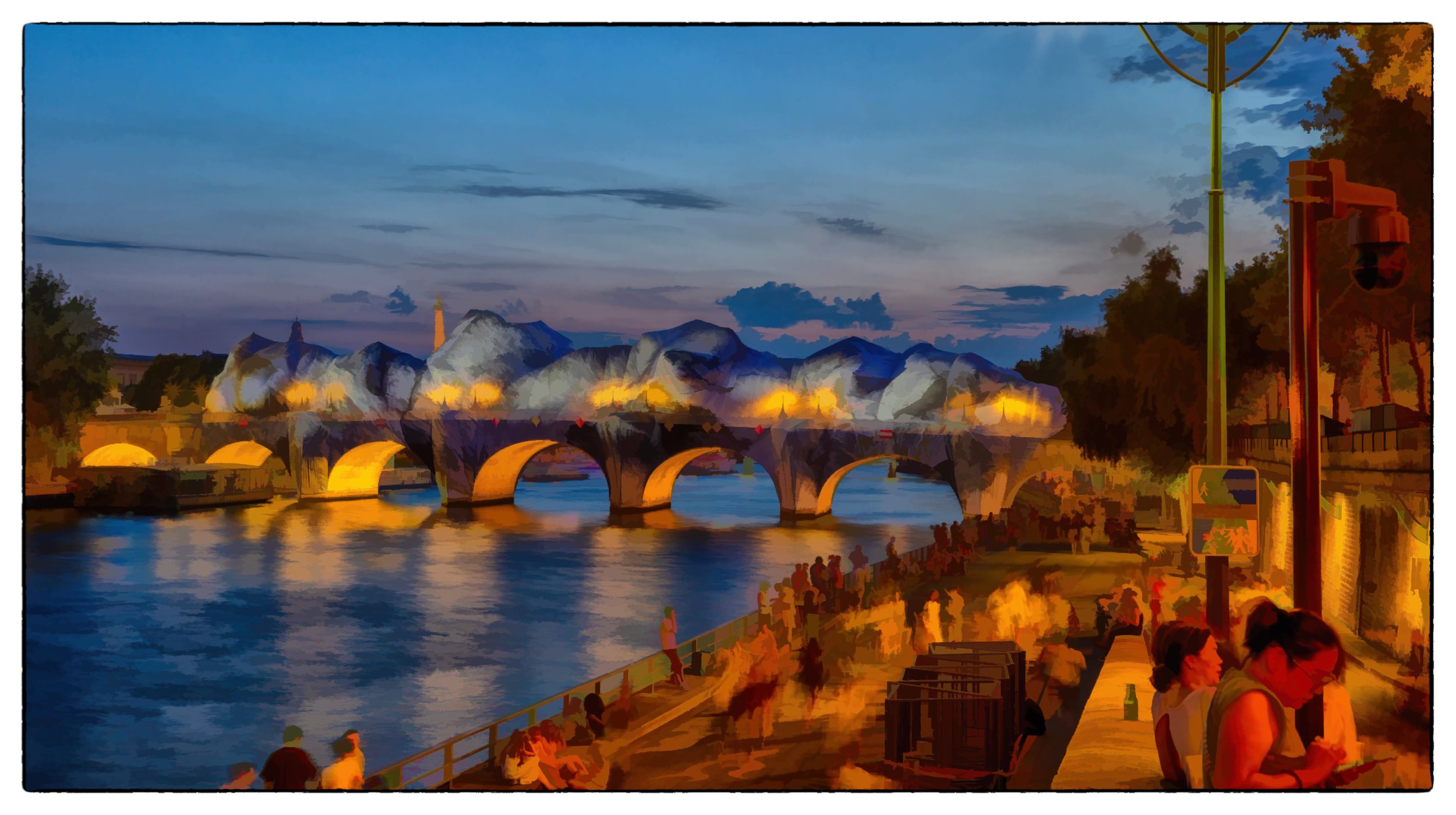 LA Caverne, du Pont-Neuf, watercolor, Paris, June 2026
