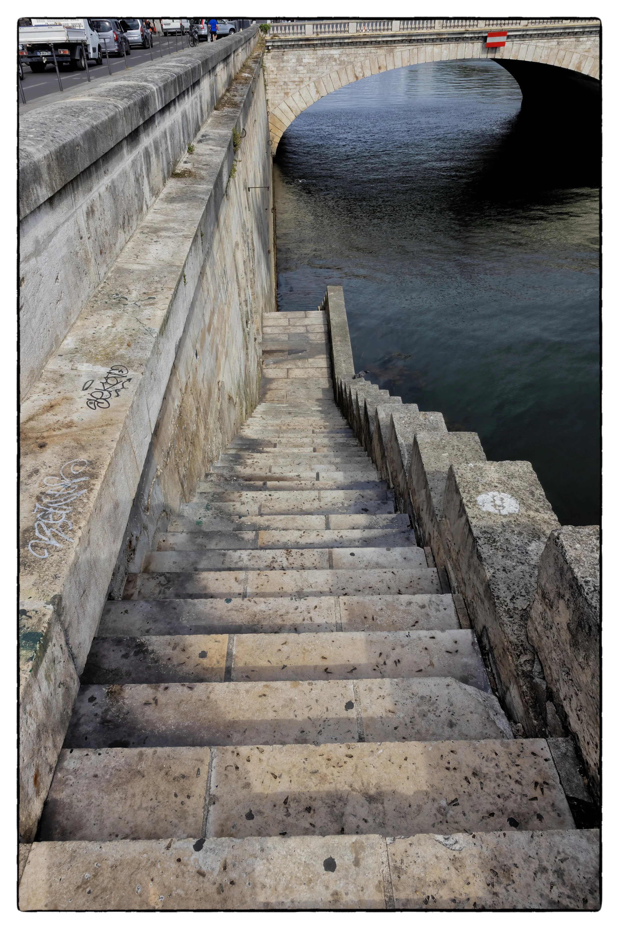Stairway to river Seine, Paris