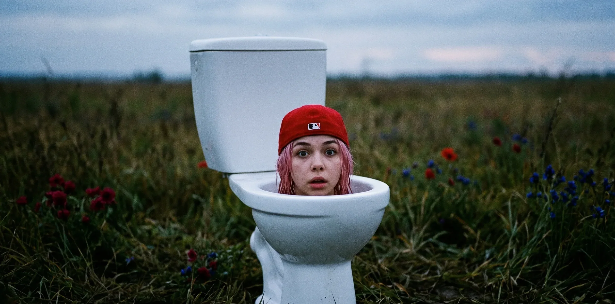 Pink Paradox singer Rosa Thorn coming out of the toilets like Fred Durst