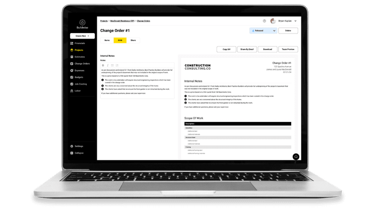 Residential Construction Change Order Management Software | Buildwise ...